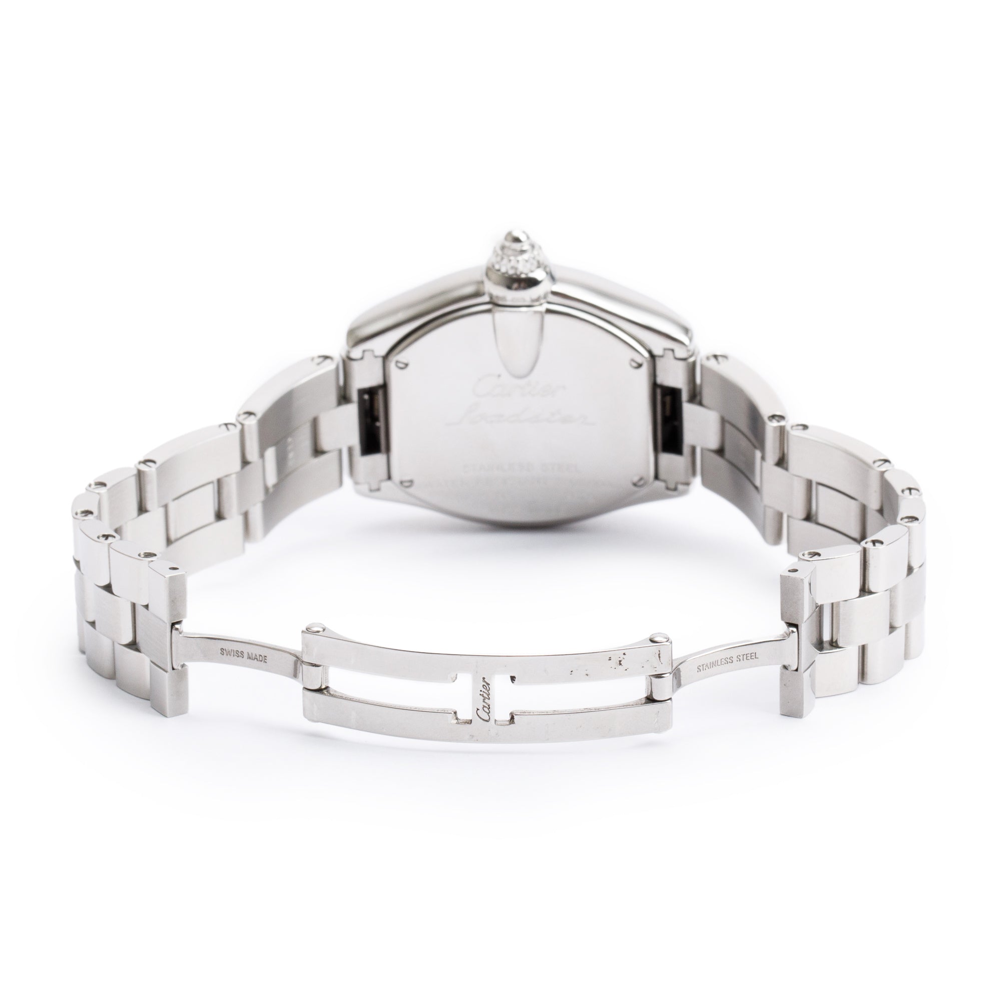 Cartier Stainless Steel Mother of Pearl Dial Roadster 31MM Watch 2675