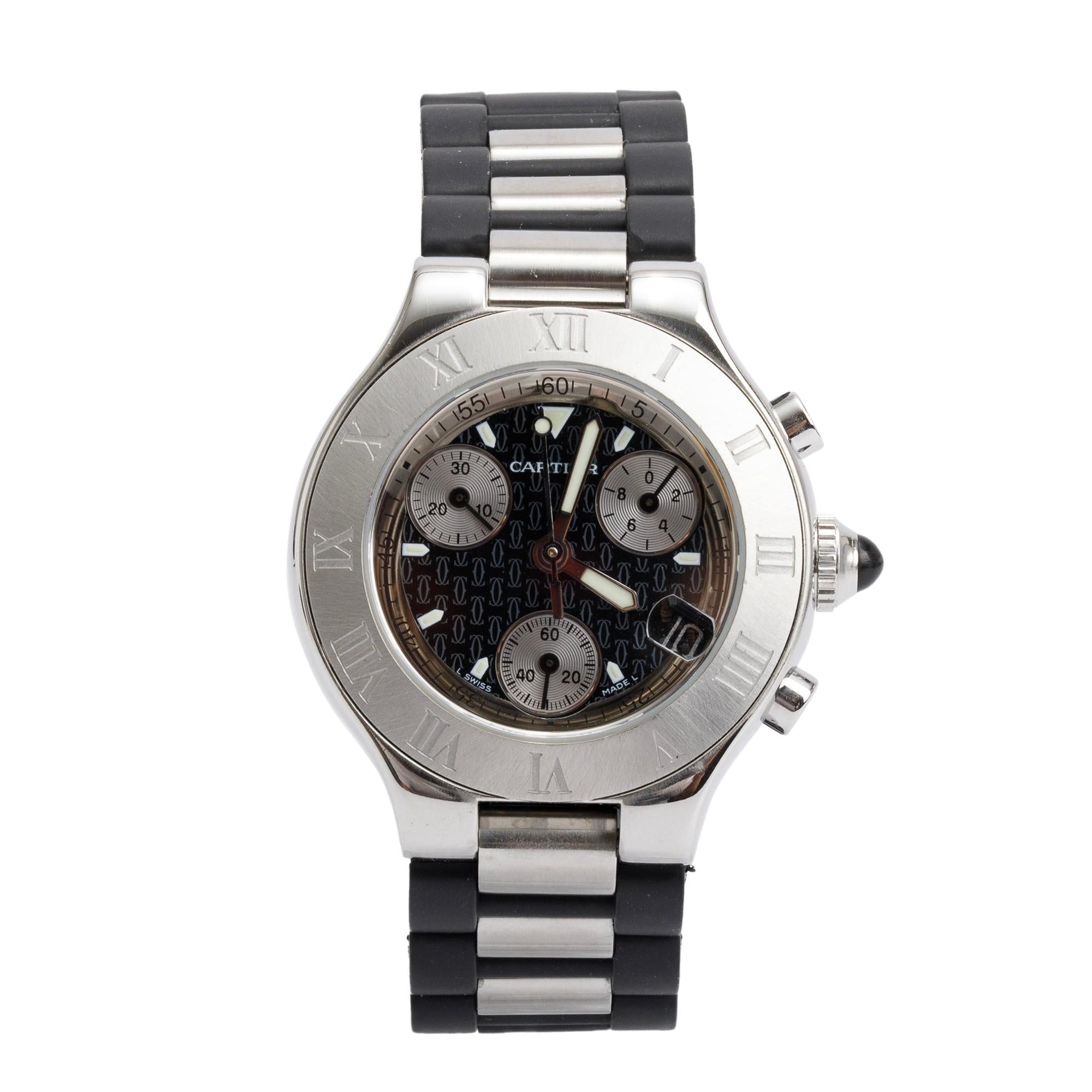 Cartier Stainless Steel Must 21 Chronoscaph 32 MM Watch 2996