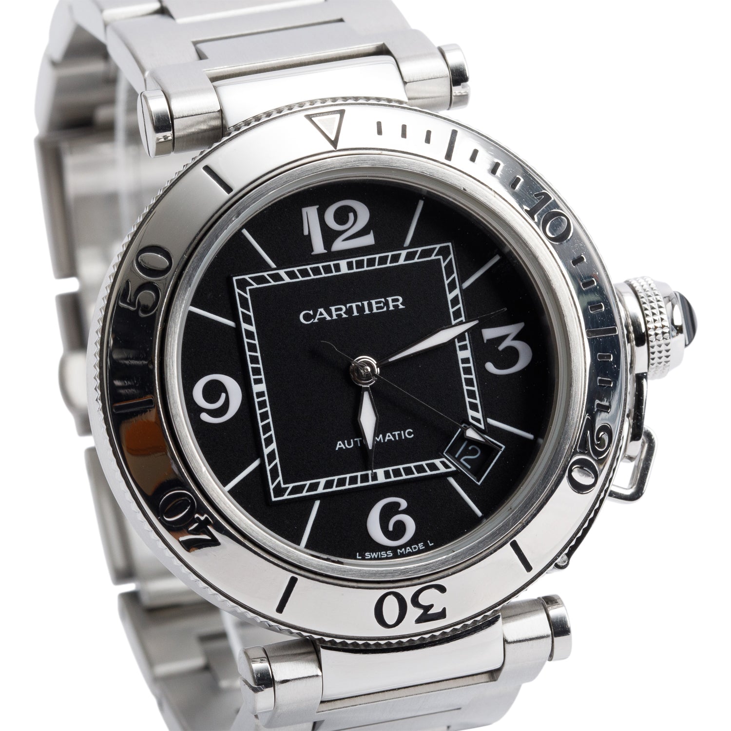 Cartier Stainless Steel Pasha Seatimer 40 MM Automatic Watch 2790