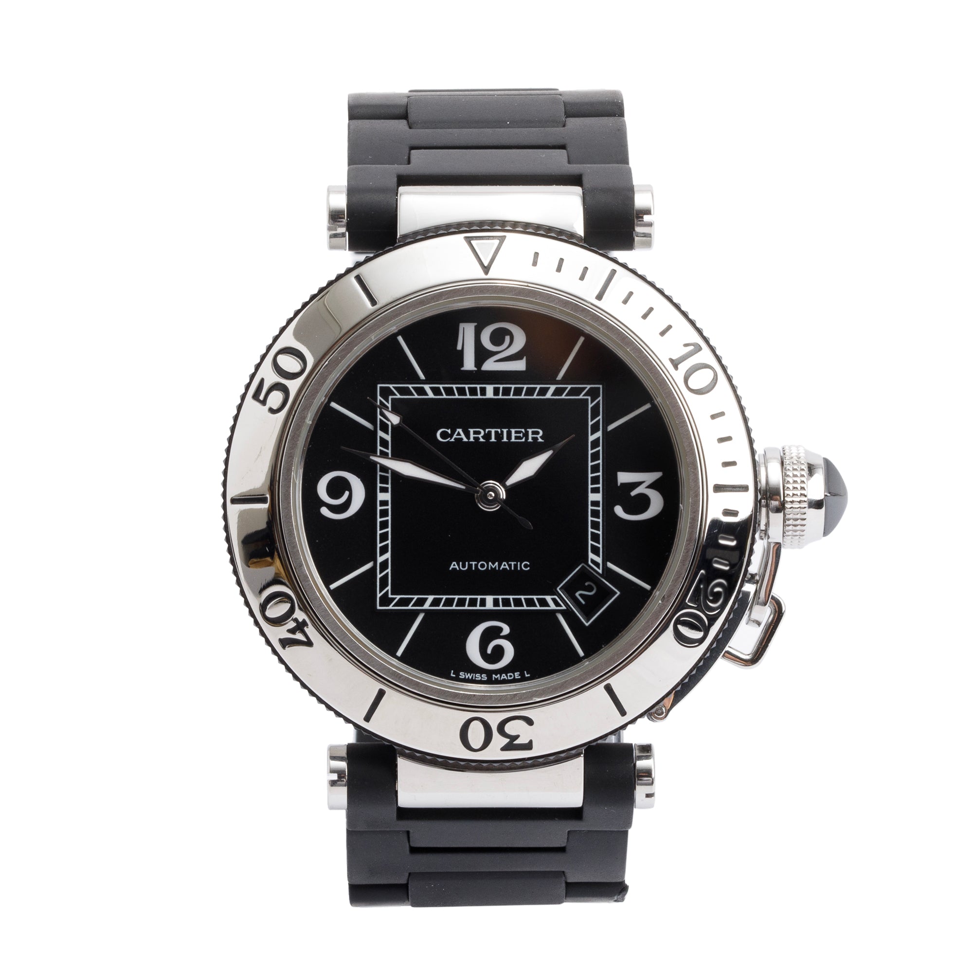Cartier Stainless Steel Pasha Seatimer 40 MM Automatic Watch 2790 w/ Box