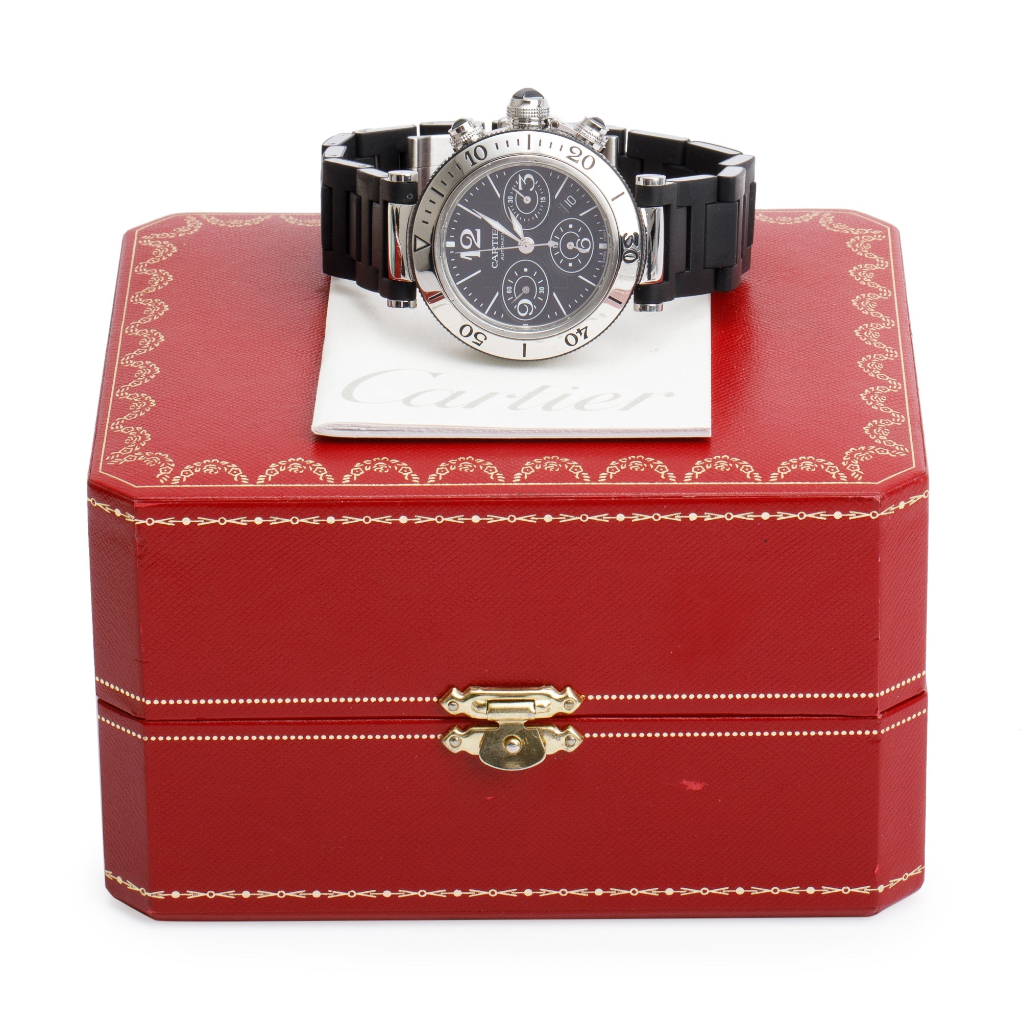Cartier Stainless Steel Pasha Seatimer 42 MM Chronograph Automatic Watch 2995 w/ Box & Papers