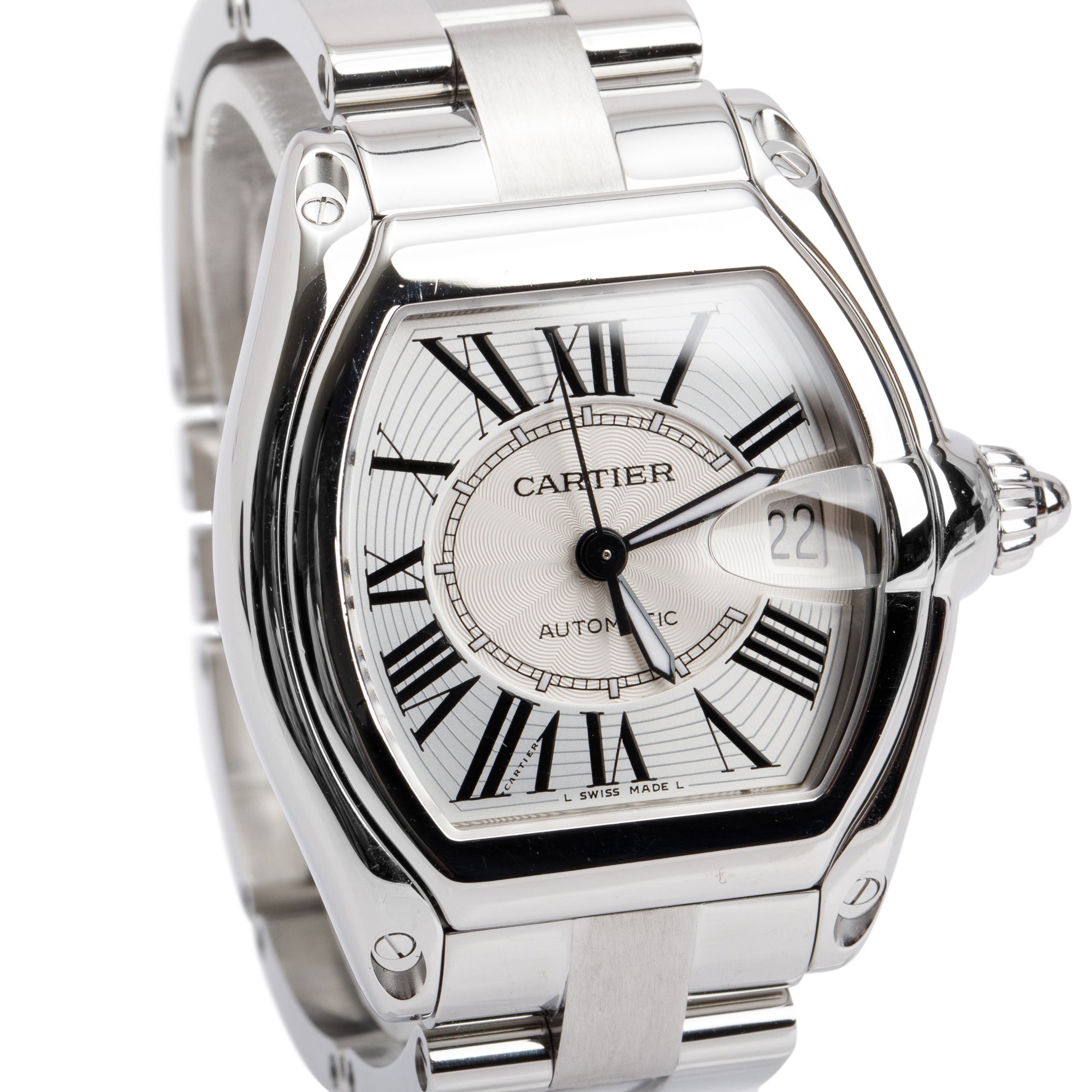 Cartier Stainless Steel Roadster Automatic Watch 2510 w/ Box & Papers