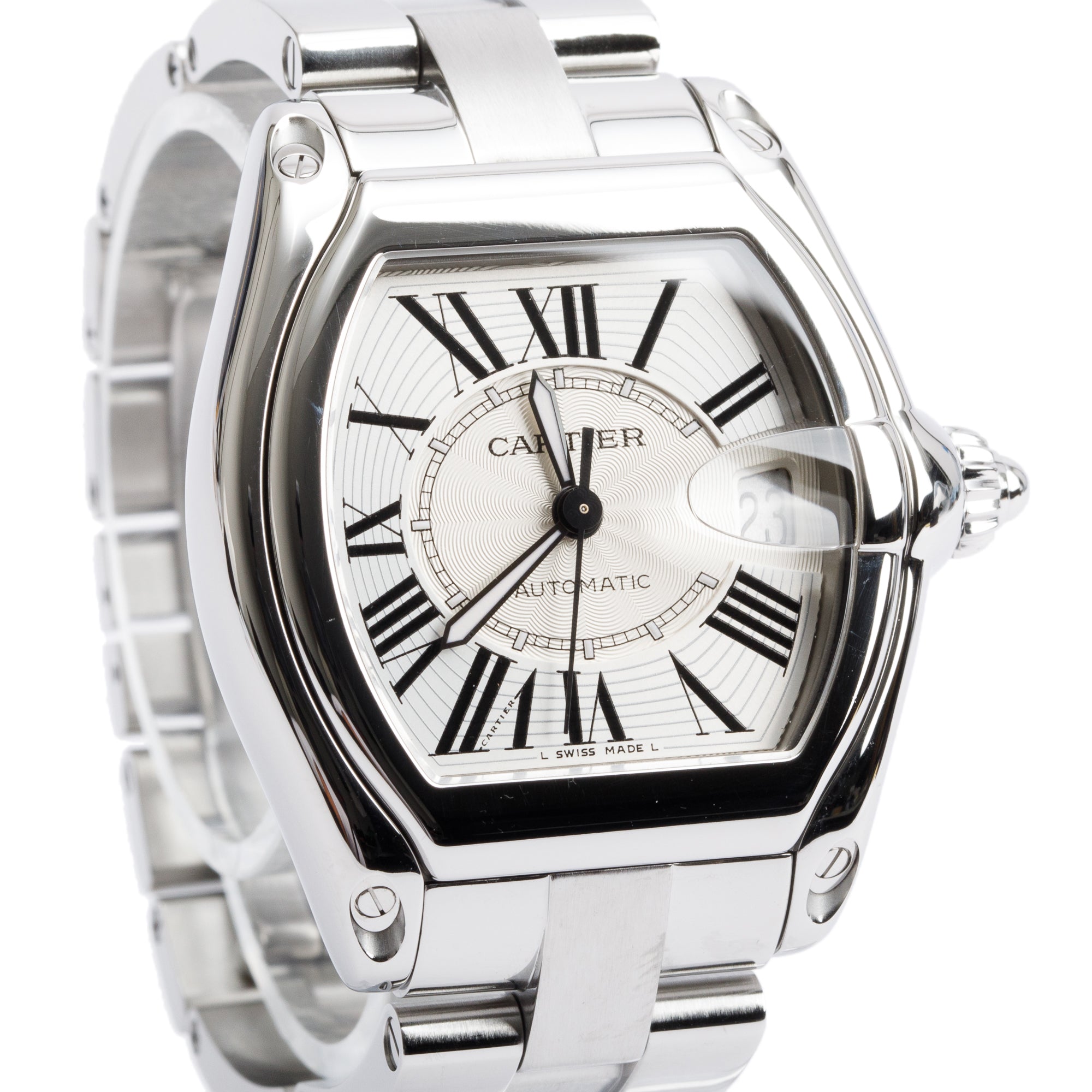 Cartier Stainless Steel Roadster Automatic Watch 2510 w/ Box & Papers