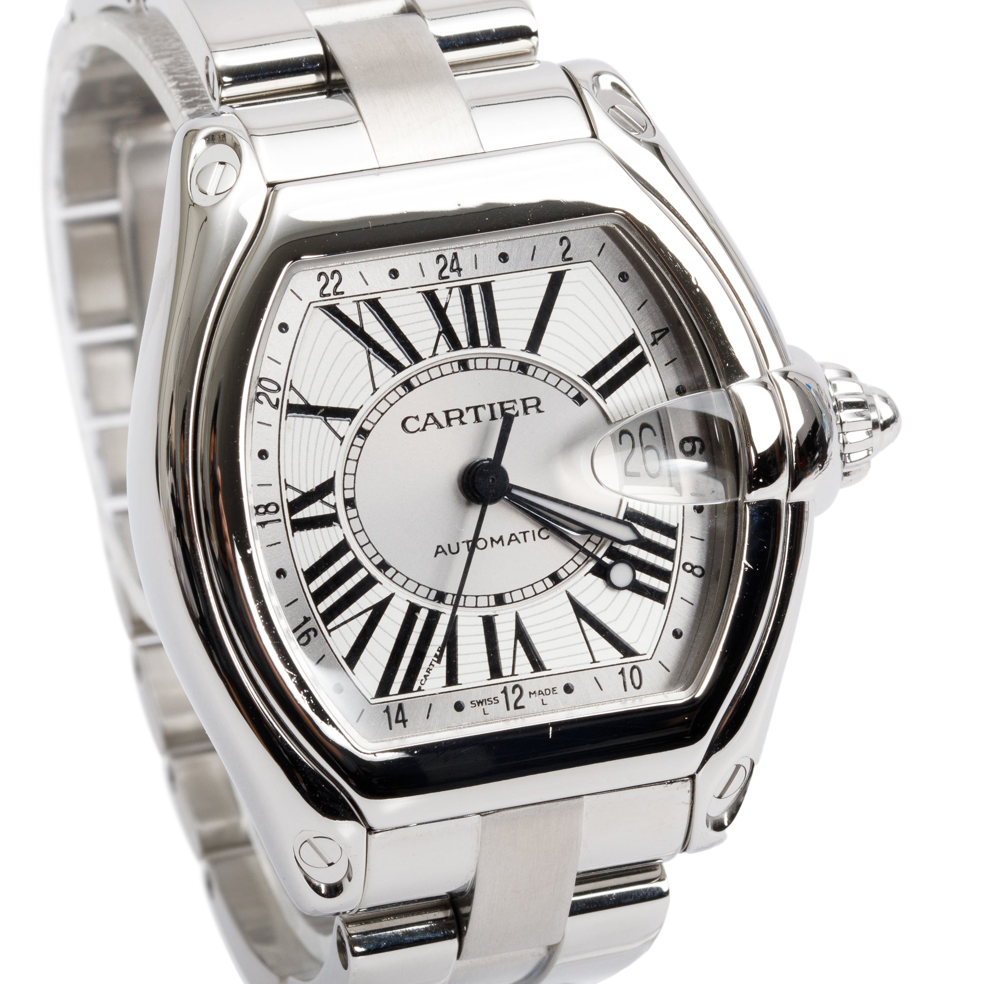Cartier Stainless Steel Roadster GMT XL Automatic Watch 2722
