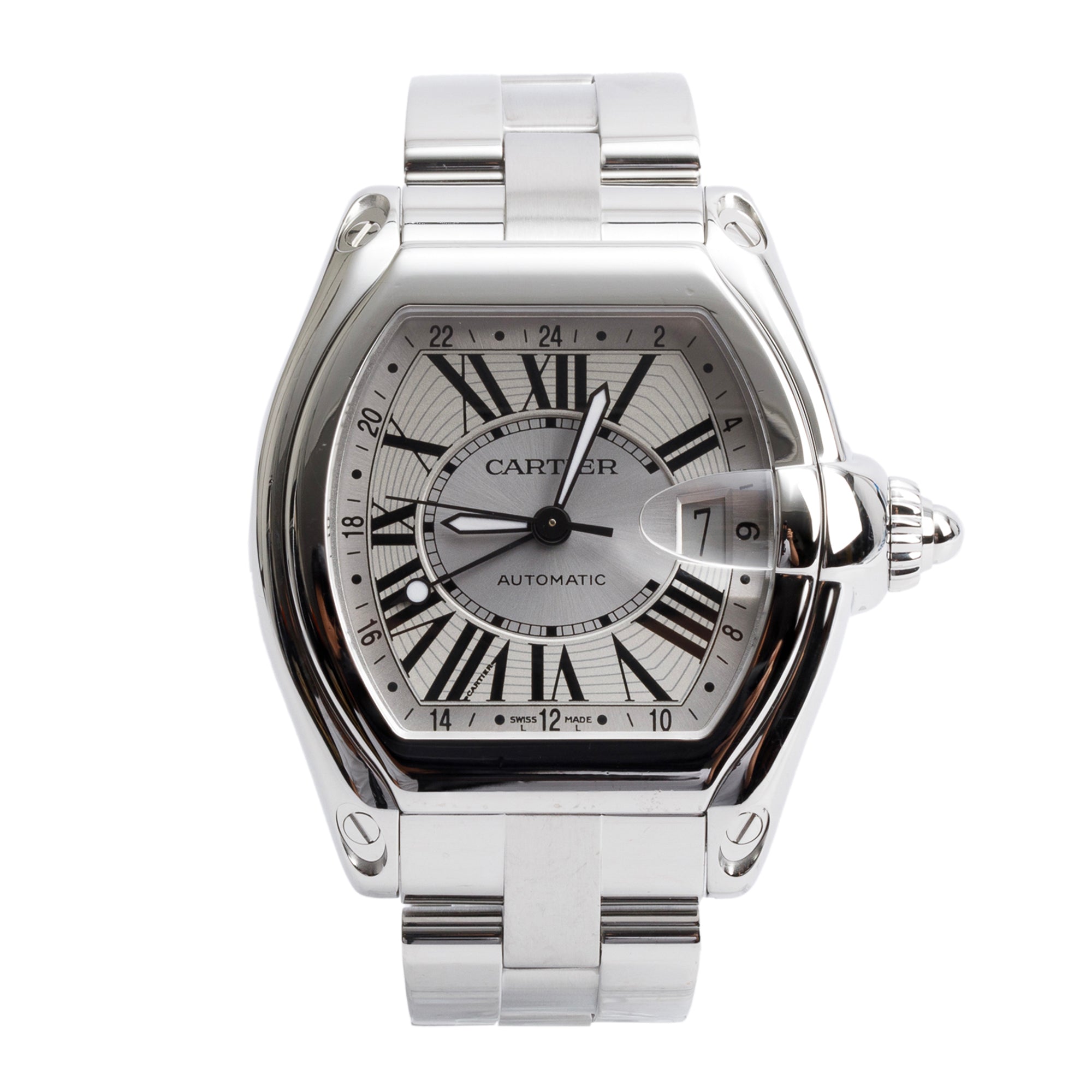 Cartier Stainless Steel Roadster GMT XL Automatic Watch 2722