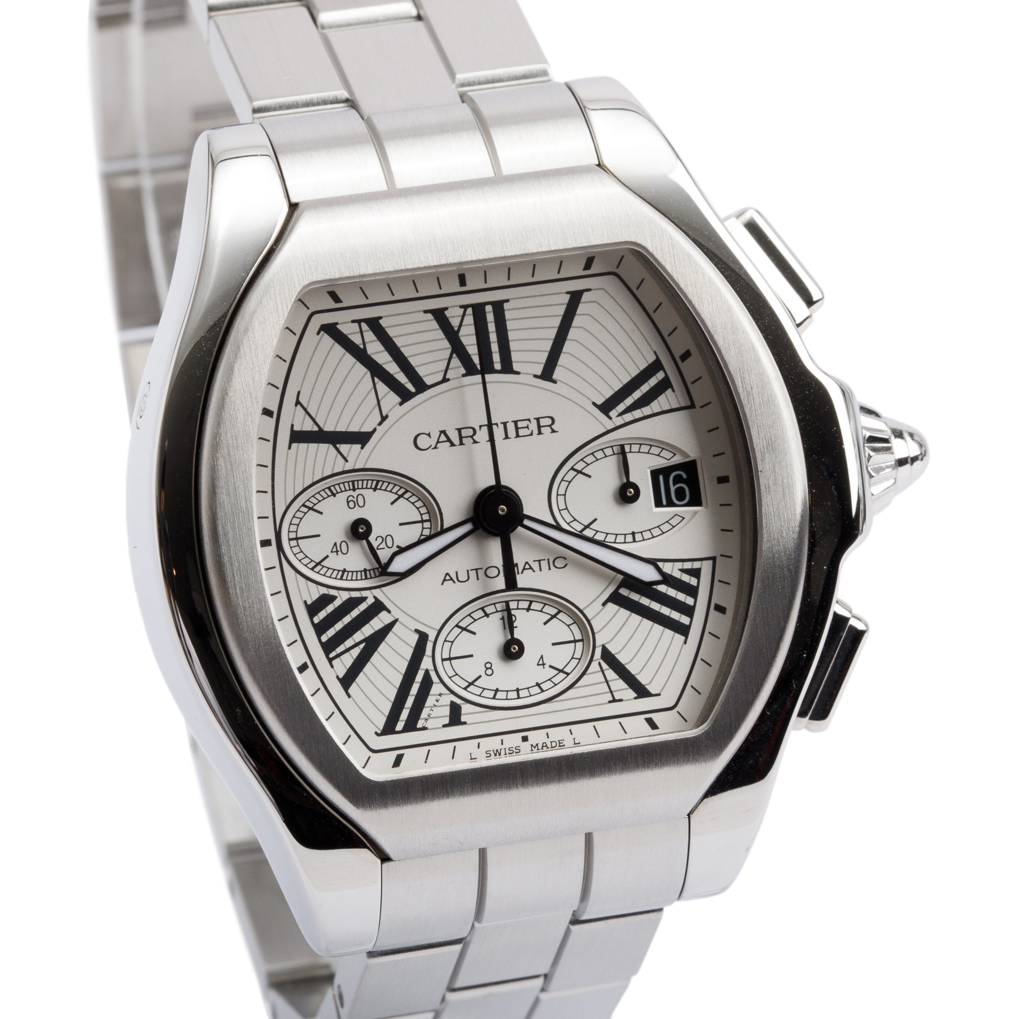 Cartier Stainless Steel Roadster XL Chronograph Automatic Watch 3405 w/ Box & Papers