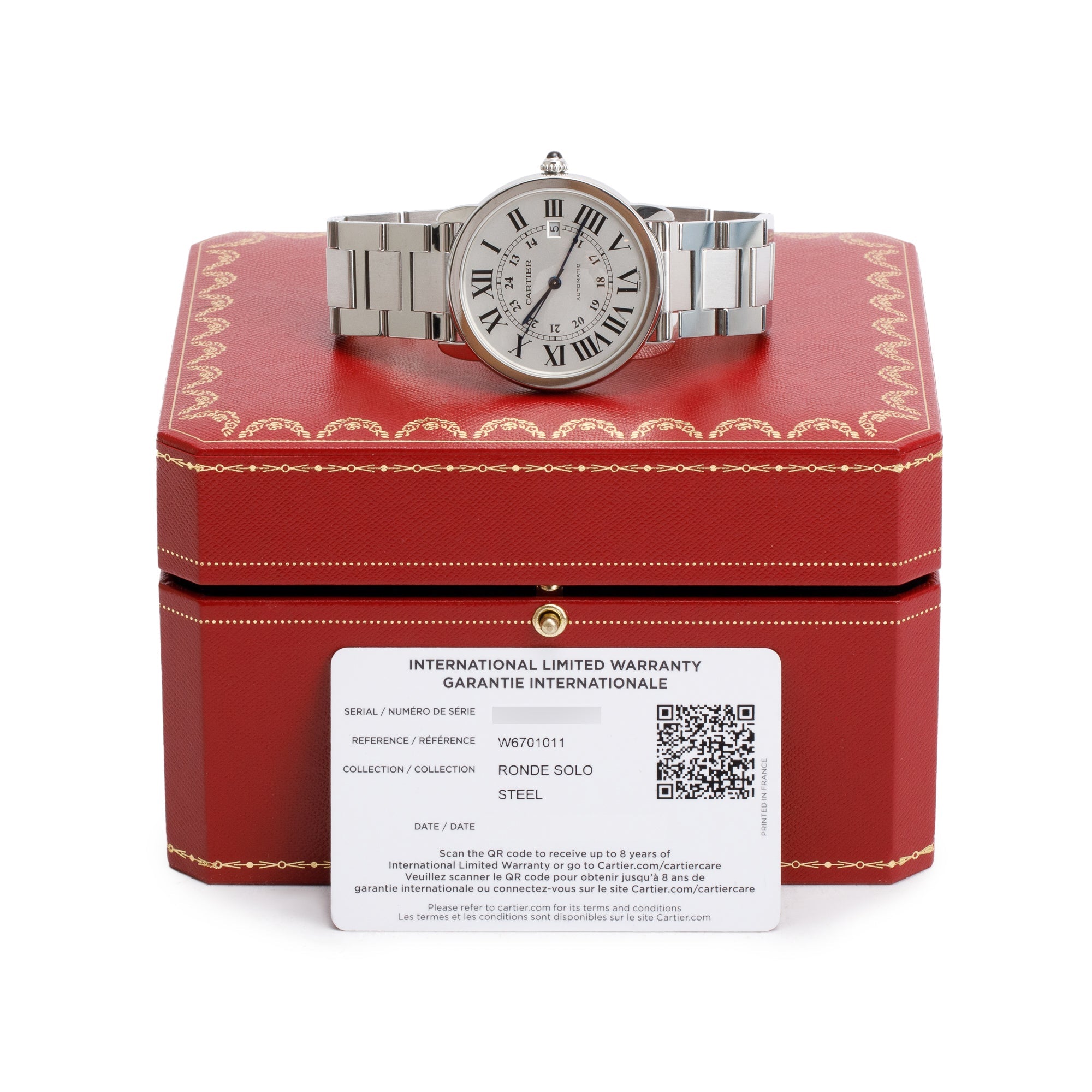 Cartier Stainless Steel Ronde Solo XL 42 MM Automatic Watch 3802 w/ Box & Papers