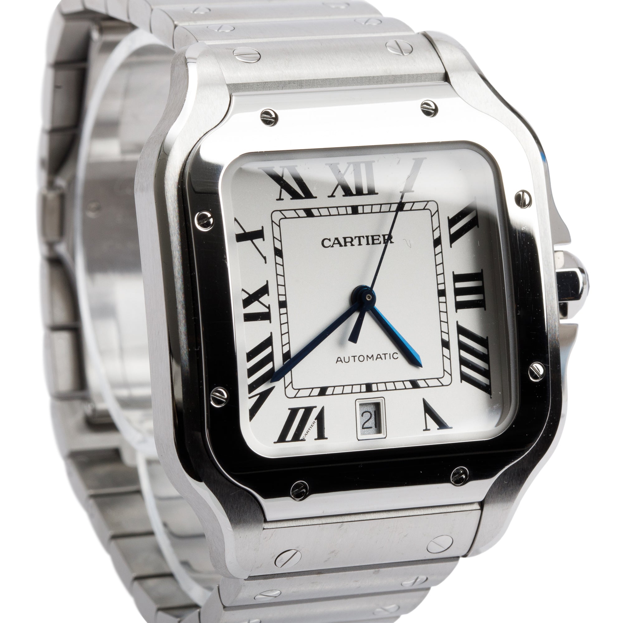 Cartier Stainless Steel Santos de Cartier Automatic Watch, Large Model 4072 w/ Box