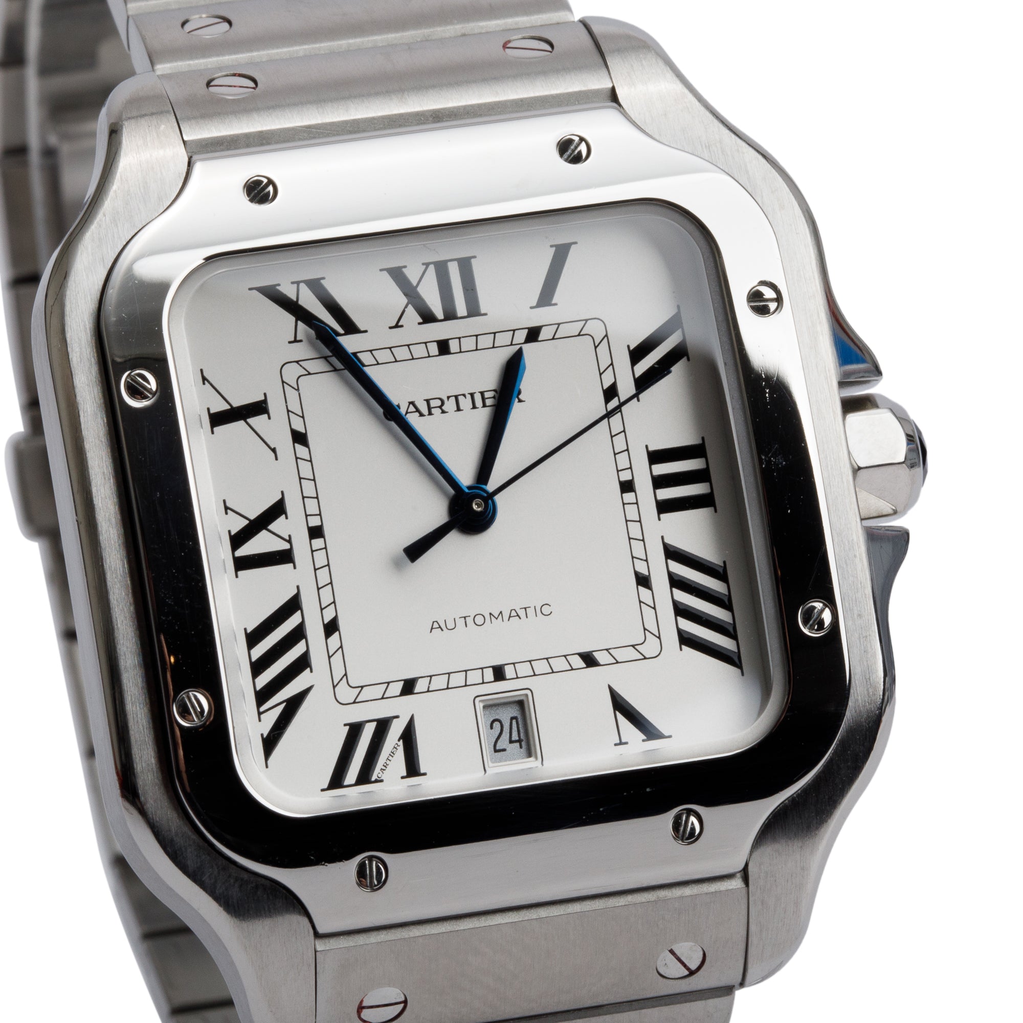 Cartier Stainless Steel Santos de Cartier Automatic Watch, Large Model 4072 w/ Box