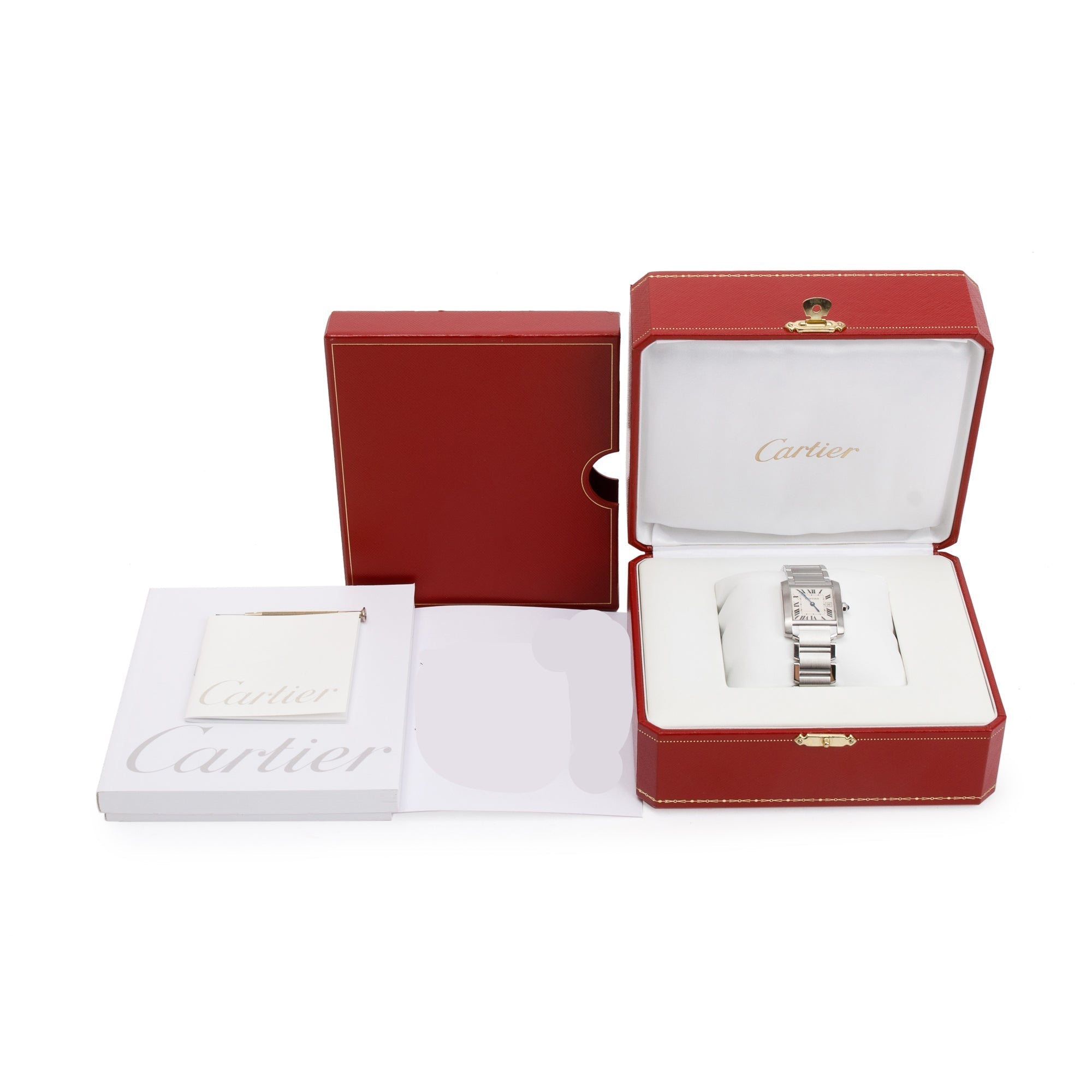 Cartier Stainless Steel Tank Francaise Automatic Watch, Large Model 2302 w/ Box & Papers