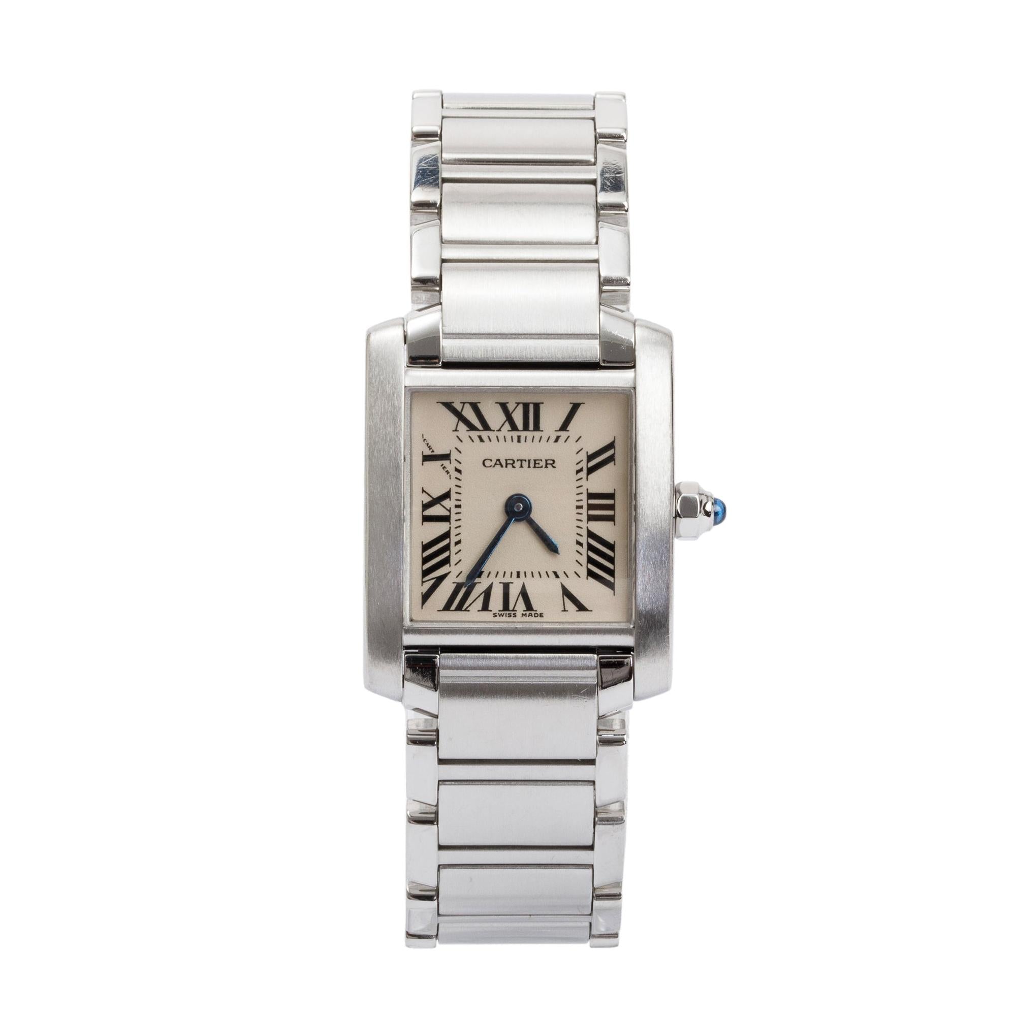 Cartier Stainless Steel Tank Francaise Quartz Watch, Small Model