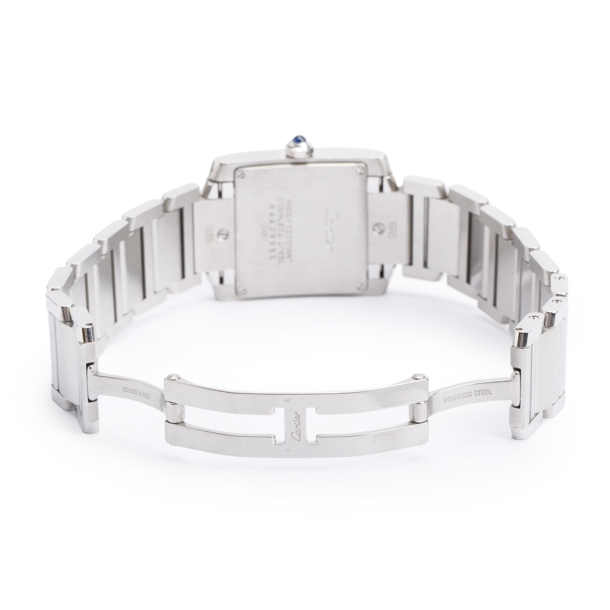 Cartier Stainless Steel Tank Francaise Watch, Medium Model 2465 w/ Box & Papers