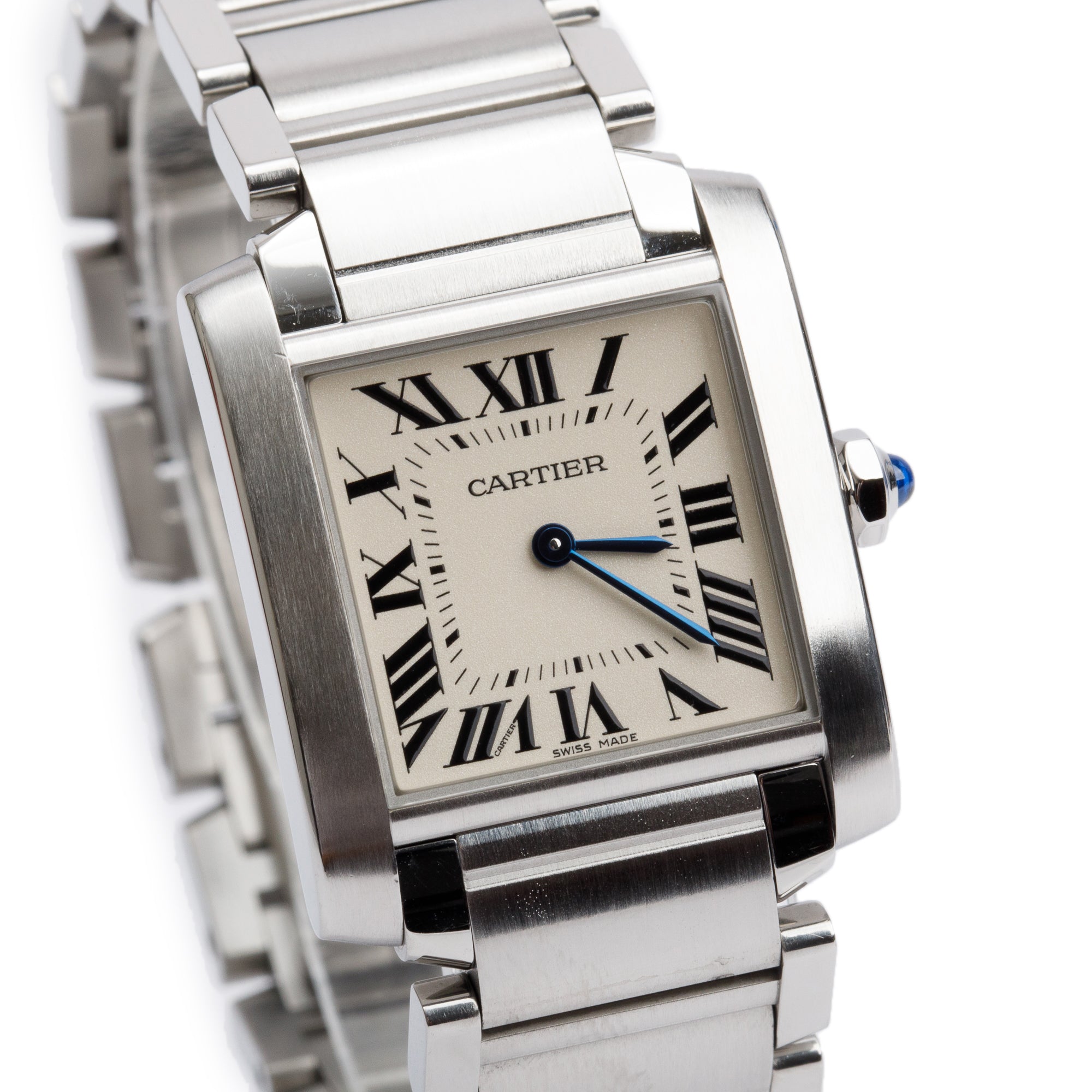 Cartier Stainless Steel Tank Francaise Watch, Medium Model 3751 w/ Box & Papers