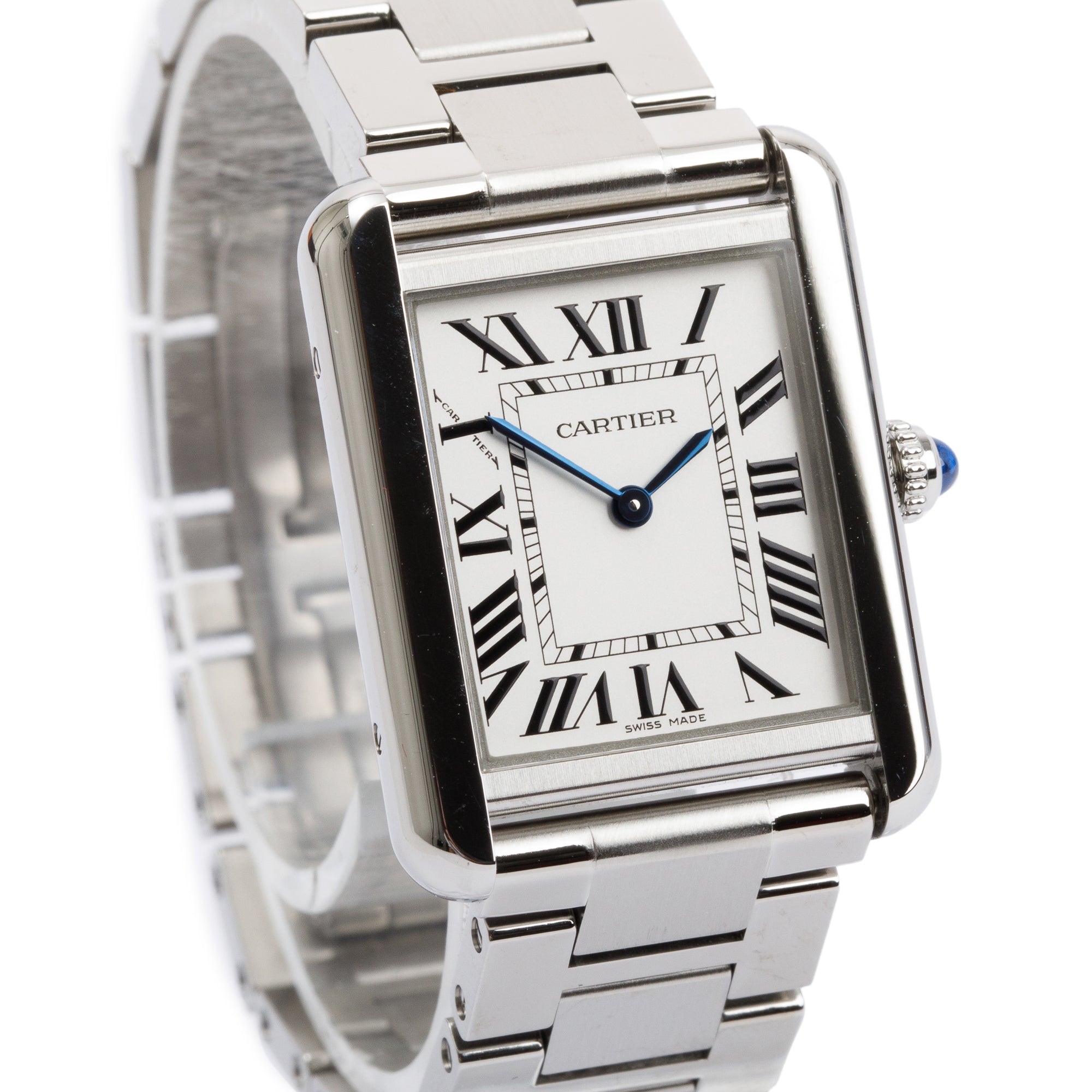 Cartier Stainless Steel Tank Solo 24 MM Watch, Small Model w/ Box & Receipt