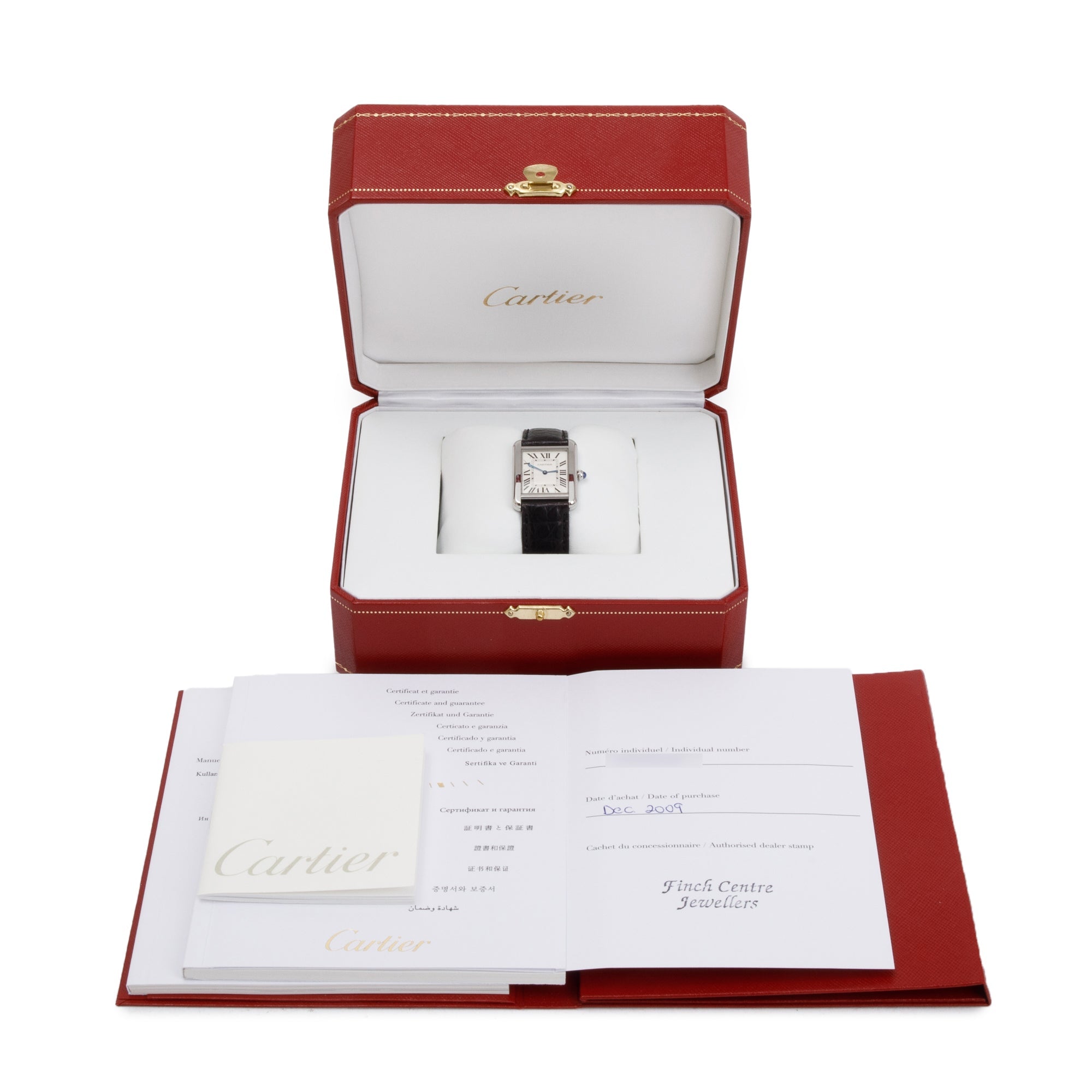 Cartier Stainless Steel Tank Solo Watch w/ Box & Papers