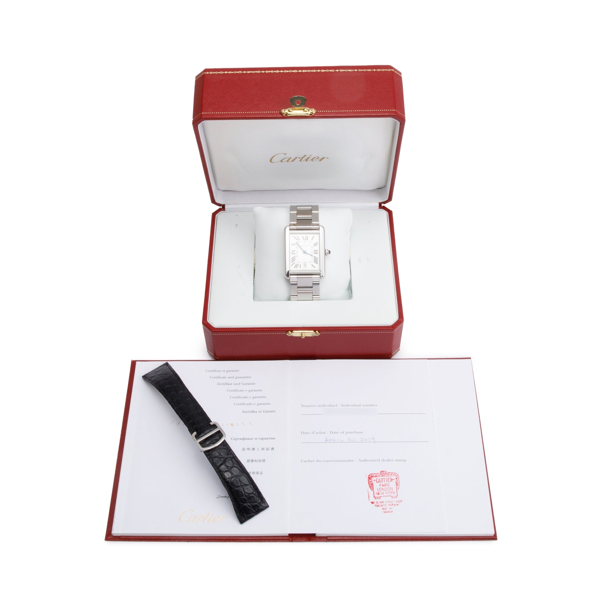 Cartier Stainless Steel Tank Solo XL 31 MM Automatic Watch w/ Box & Papers