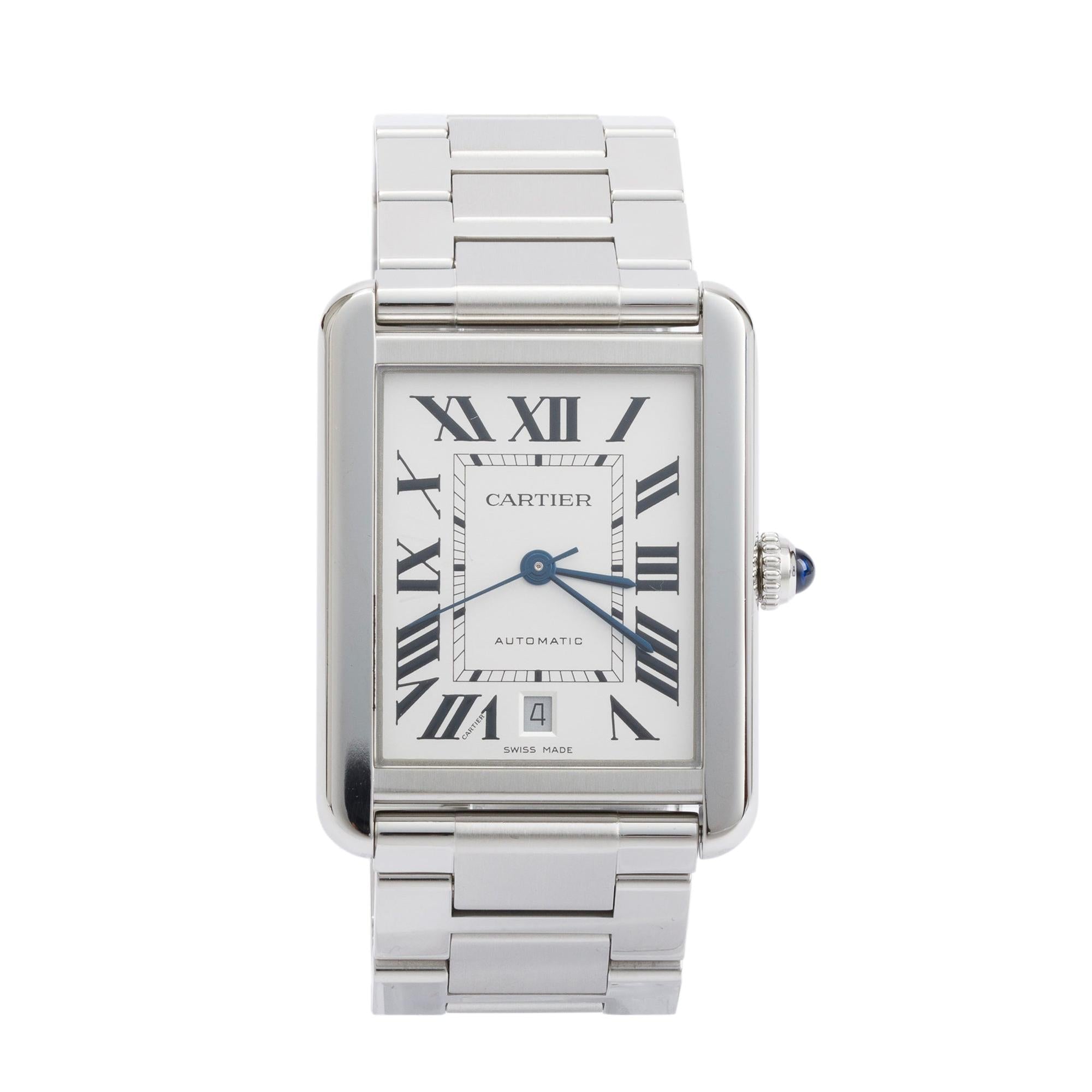 Cartier Stainless Steel Tank Solo XL 31 MM Automatic Watch w/ Box & Papers