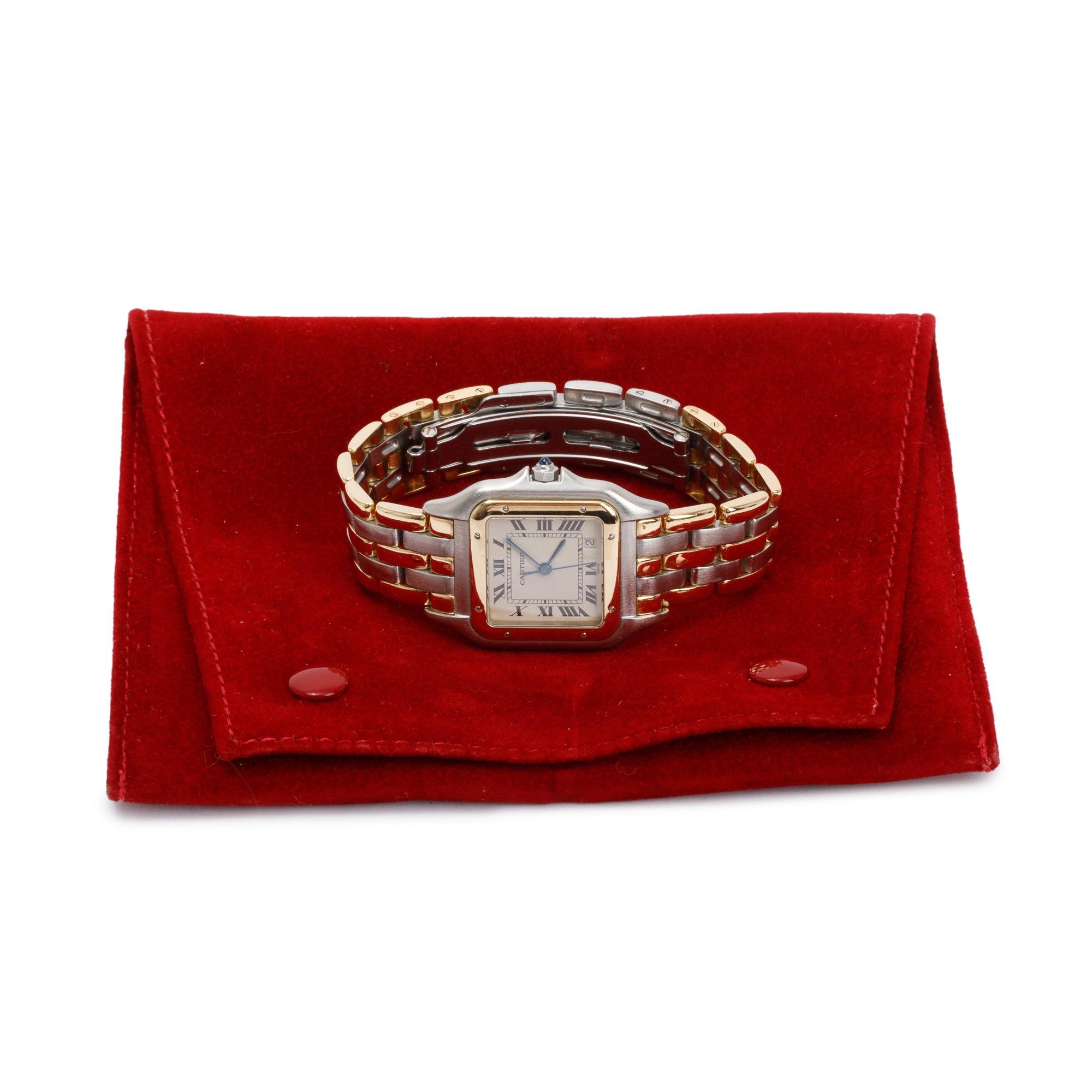 Cartier Steel & 18k Yellow Gold 3-Row Gold Panthere de Cartier Watch, Medium Model