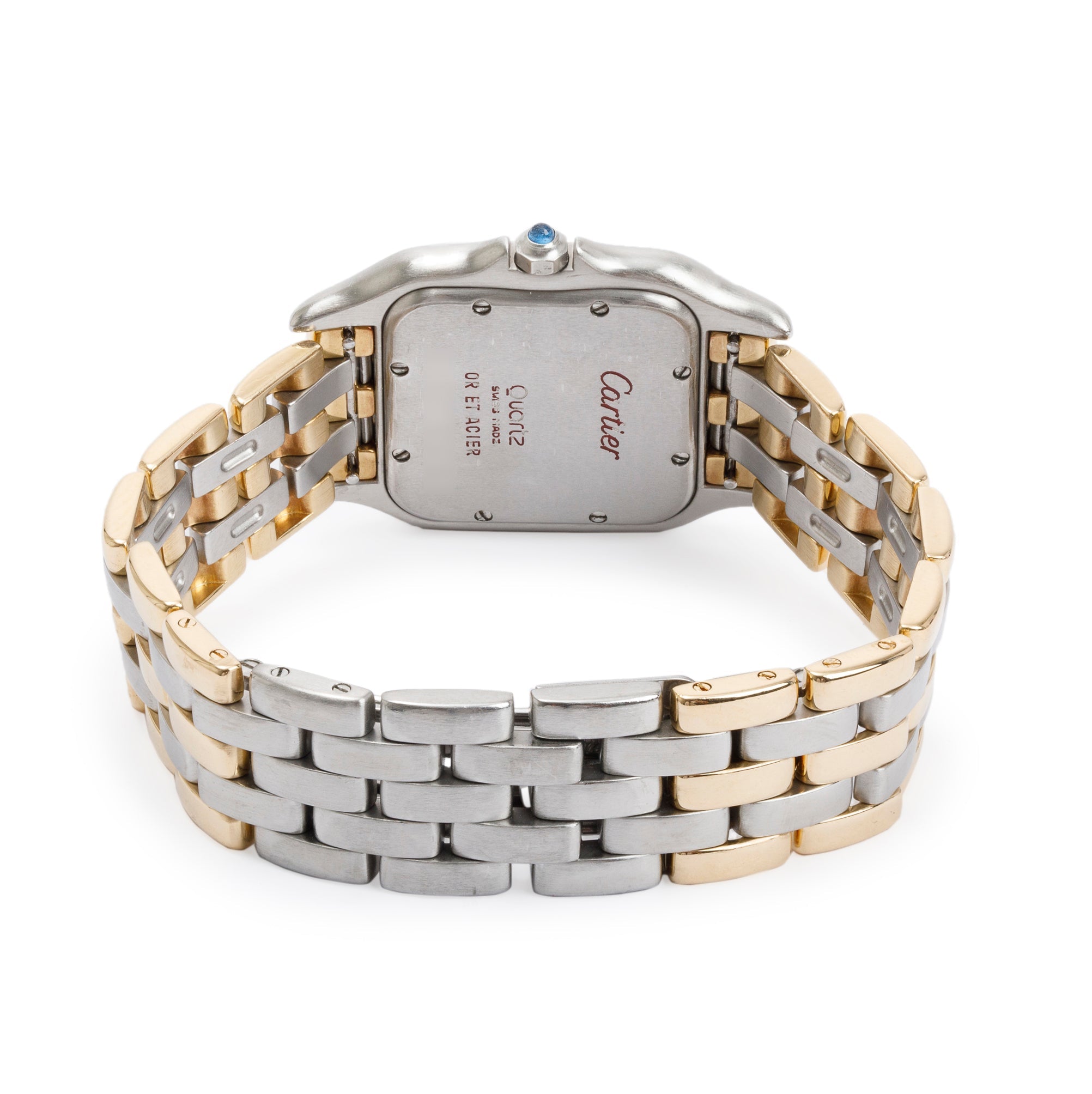 Cartier Steel & 18k Yellow Gold 3-Row Gold Panthere de Cartier Watch, Medium Model