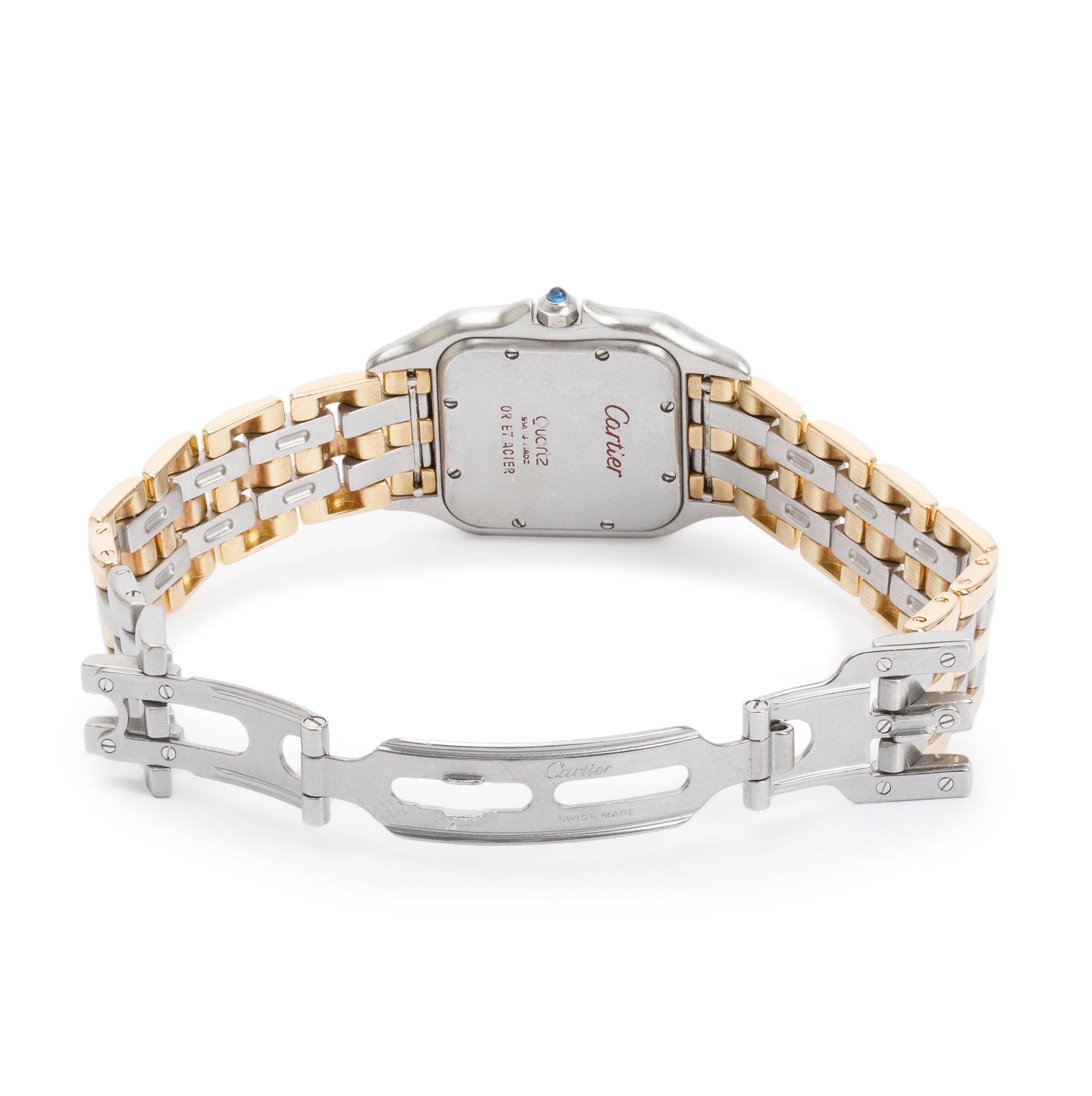 Cartier Steel & 18k Yellow Gold 3-Row Gold Panthere de Cartier Watch, Medium Model