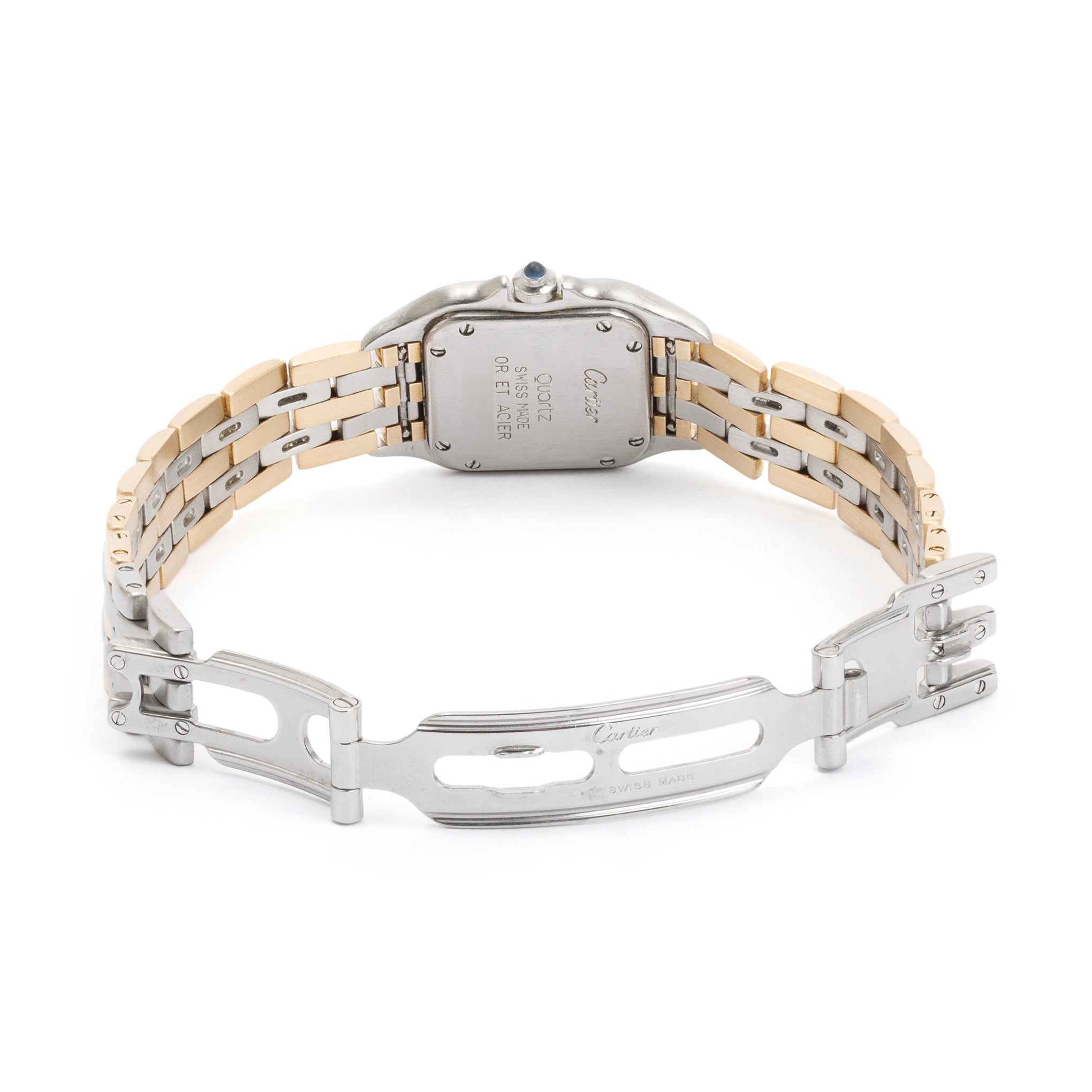 Cartier Steel & 18k Yellow Gold 3-Row Gold Panthere de Cartier Watch, Small Model