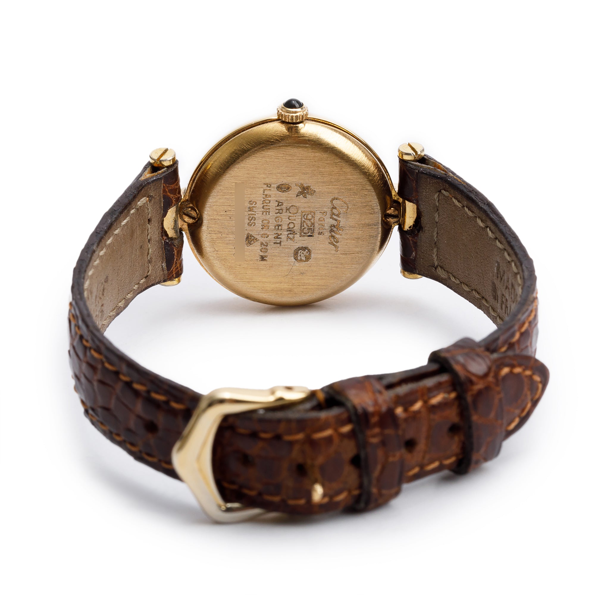 Cartier Vintage 18k Gold Vermeil Sterling Silver Argent Must De Cartier Vendome 24 MM Quartz Watch