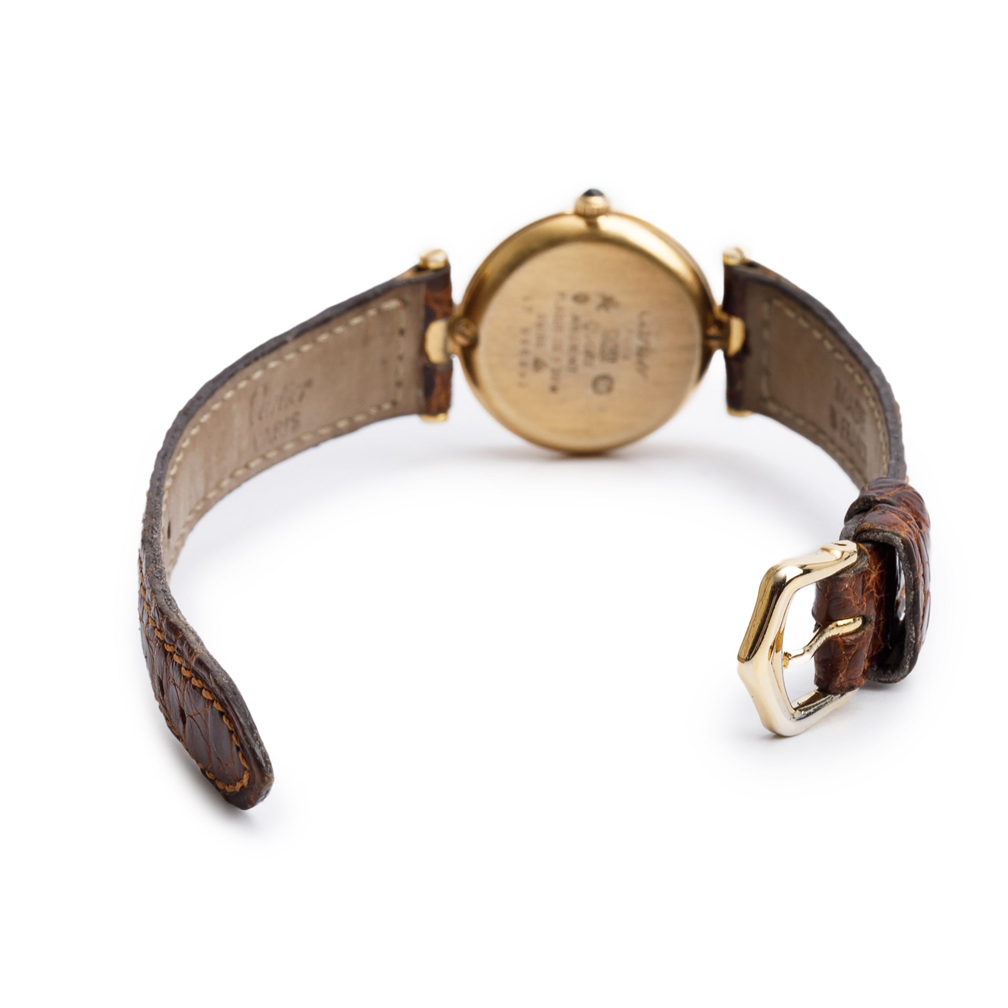 Cartier Vintage 18k Gold Vermeil Sterling Silver Argent Must De Cartier Vendome 24 MM Quartz Watch