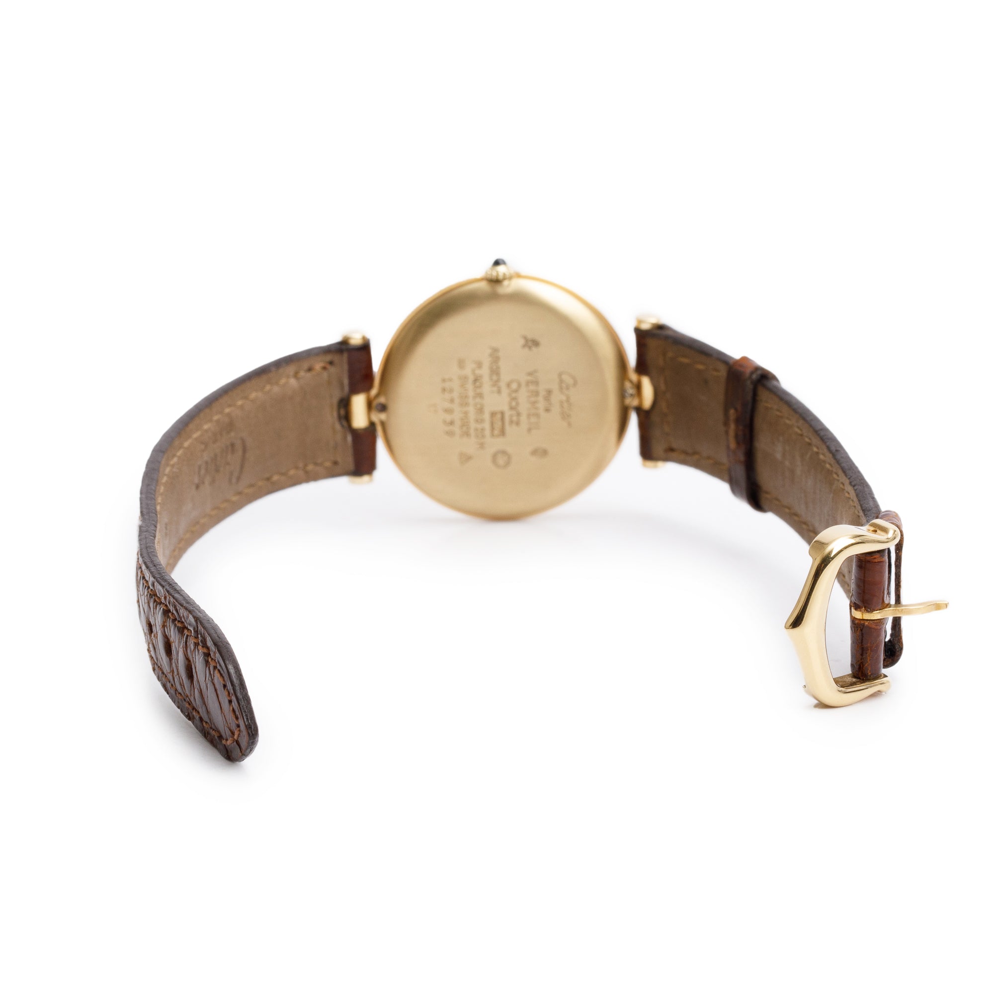 Cartier Vintage 18k Gold Vermeil Sterling Silver Argent Must De Cartier Vendome 30 MM Quartz Watch