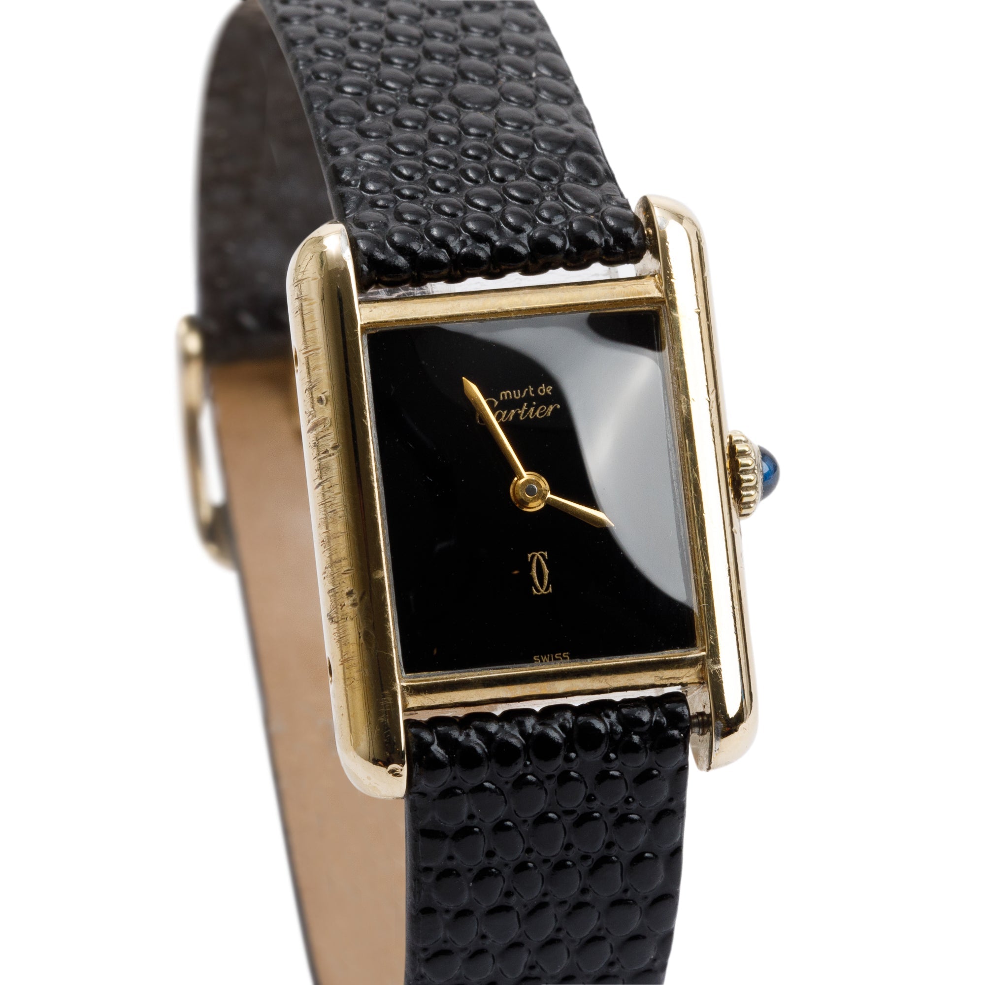 Cartier Vintage 18k Gold Vermeil Sterling Silver Argent Must De Cartier Watch