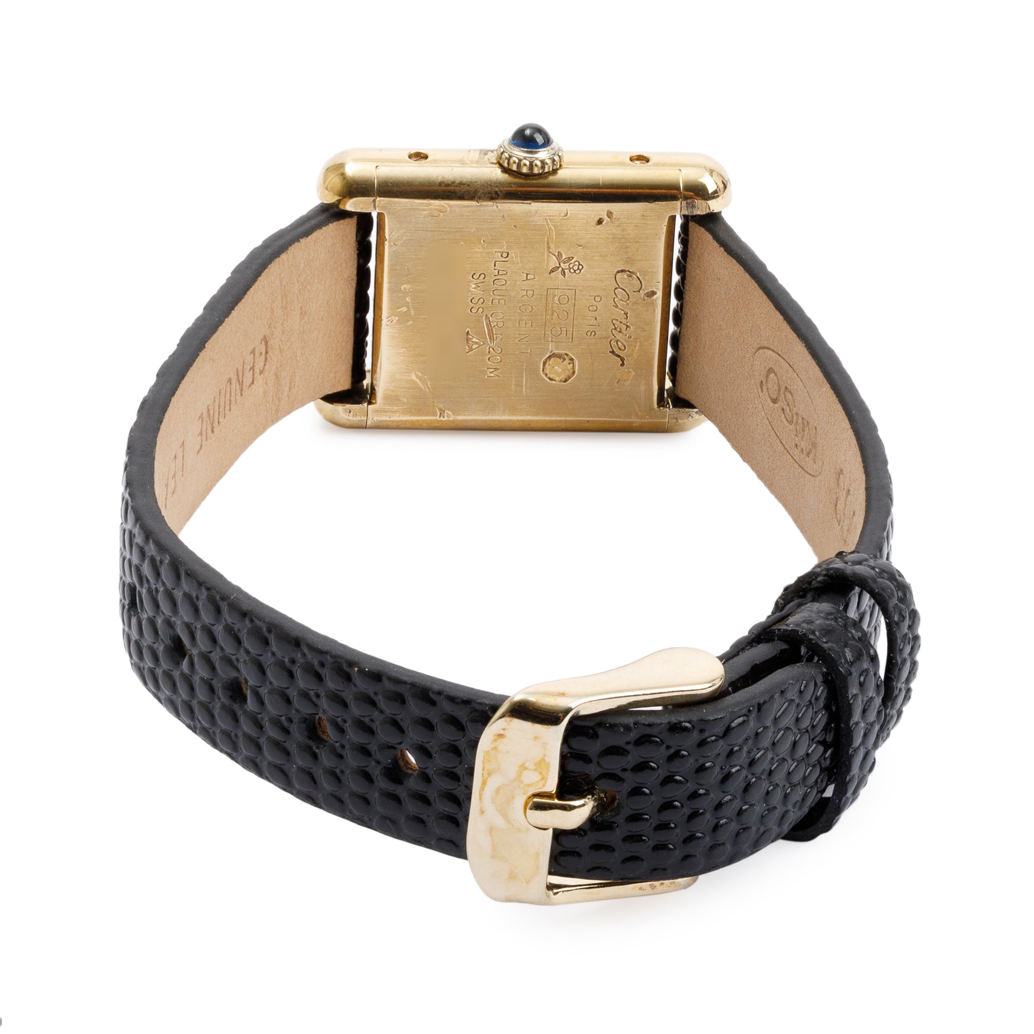 Cartier Vintage 18k Gold Vermeil Sterling Silver Argent Must De Cartier Watch