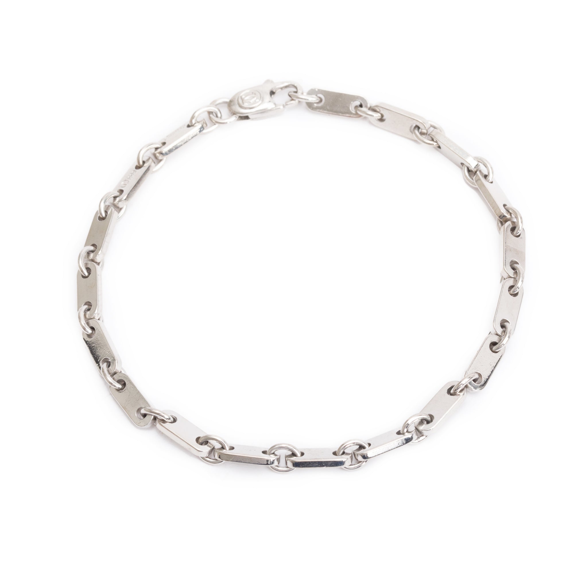 Cartier Vintage 18k White Gold Fidelity Link Bracelet