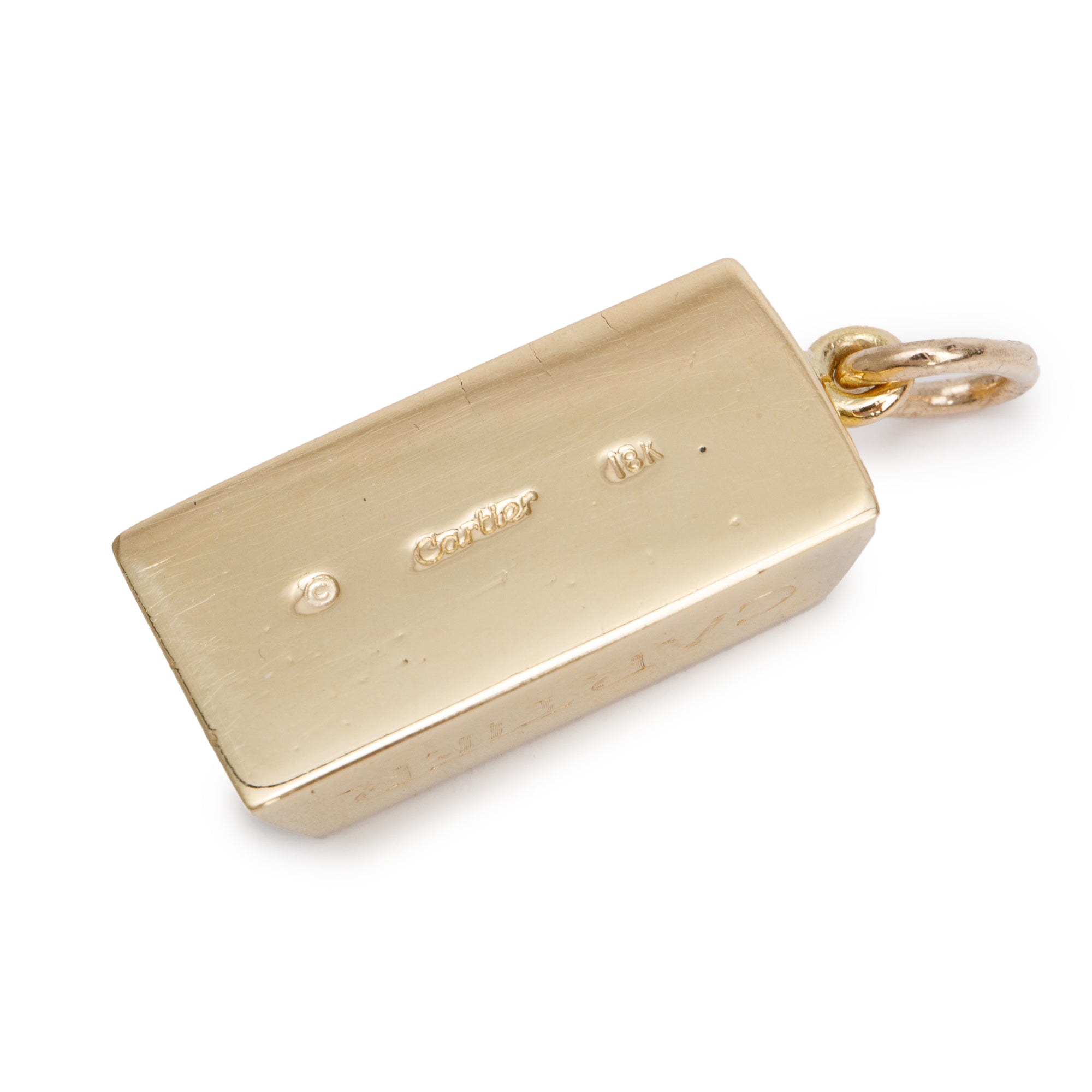 Cartier Vintage 18k Yellow Gold 1 Oz Gold Bar Ingot Charm Pendant