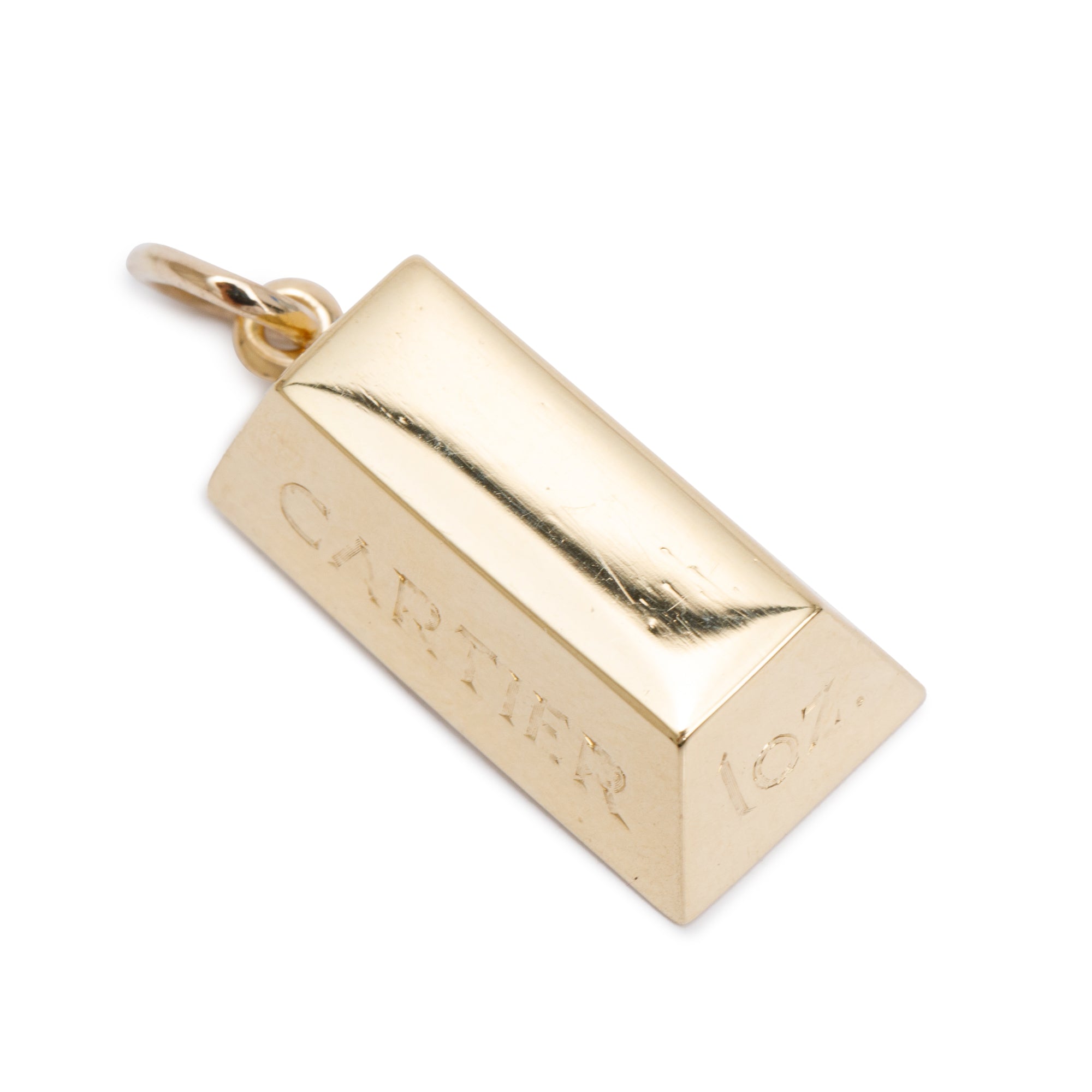 Cartier Vintage 18k Yellow Gold 1 Oz Gold Bar Ingot Charm Pendant