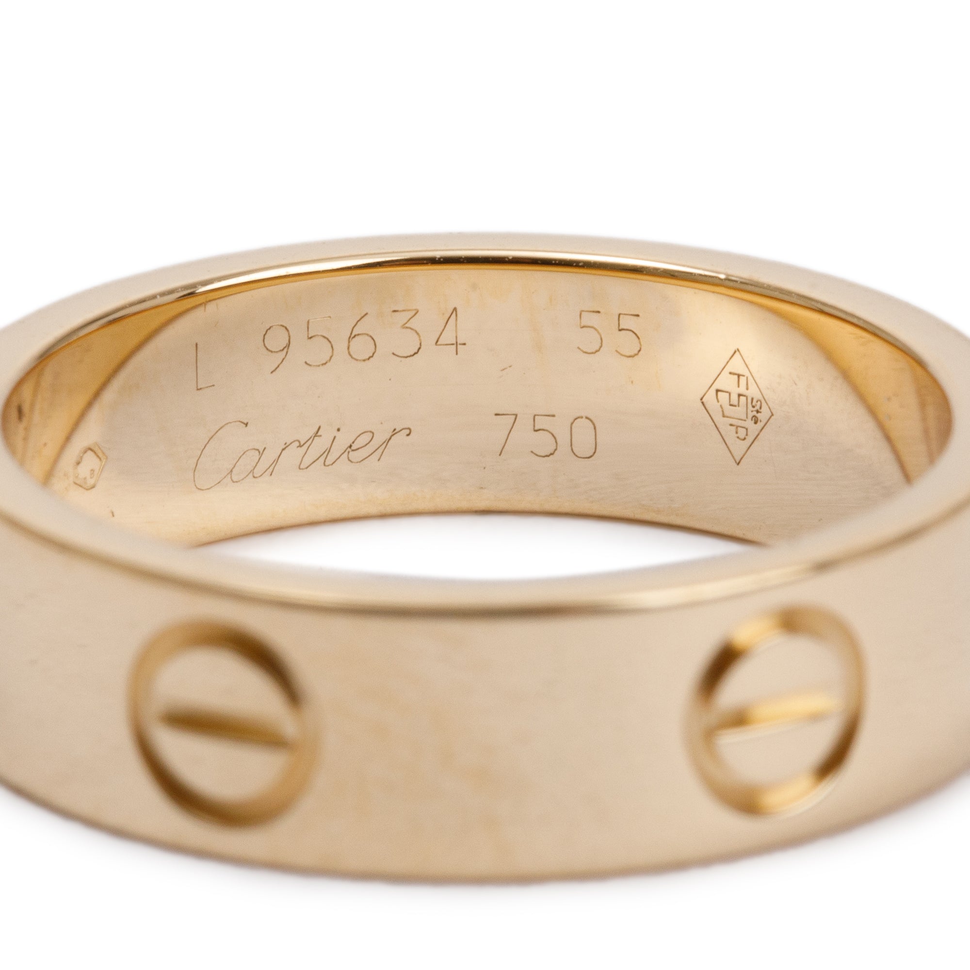 Cartier Vintage 18k Yellow Gold 5.5 MM Love Ring, Size 55 7