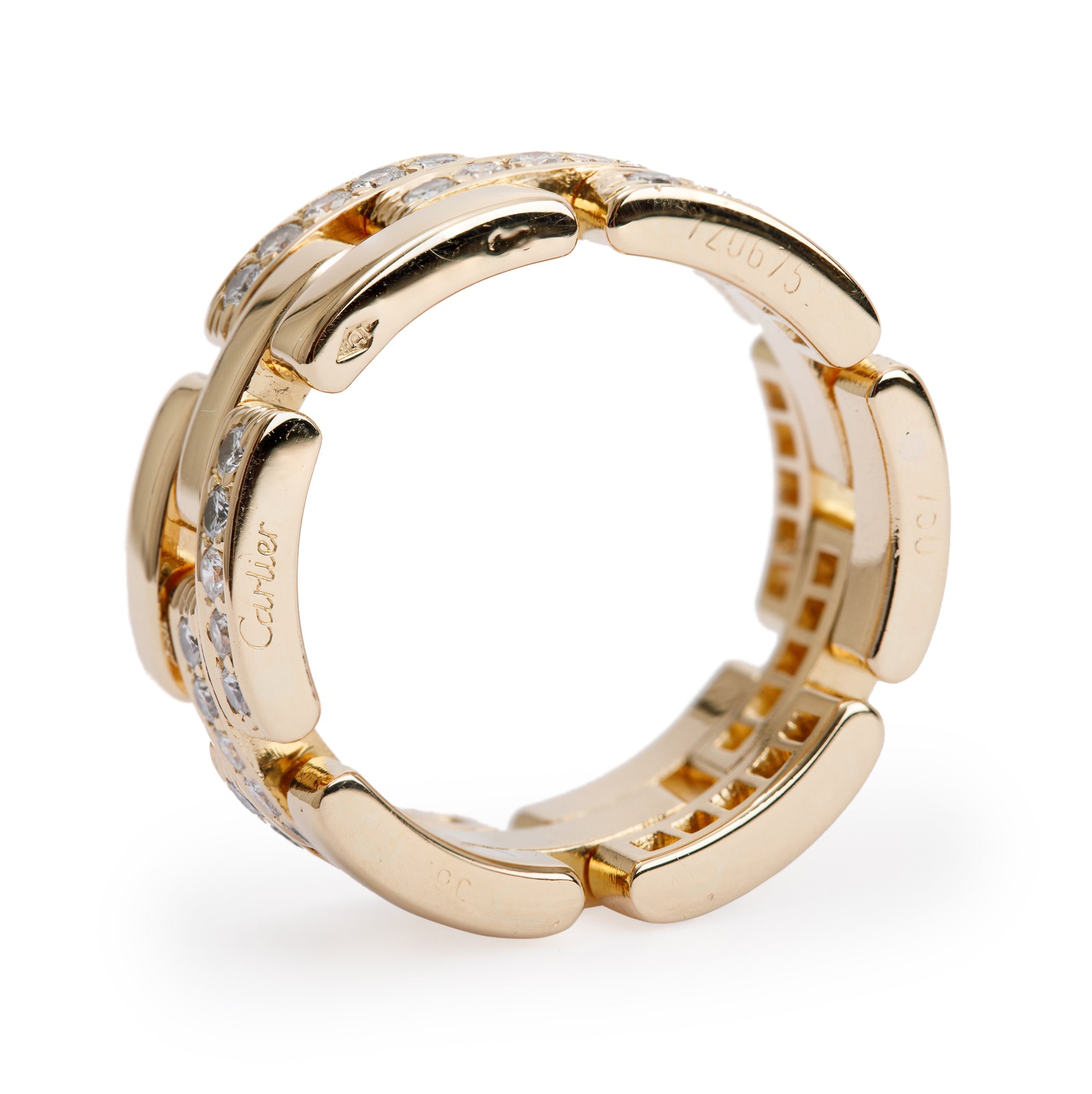 Cartier Vintage 18k Yellow Gold Diamond Maillon Panthere Ring