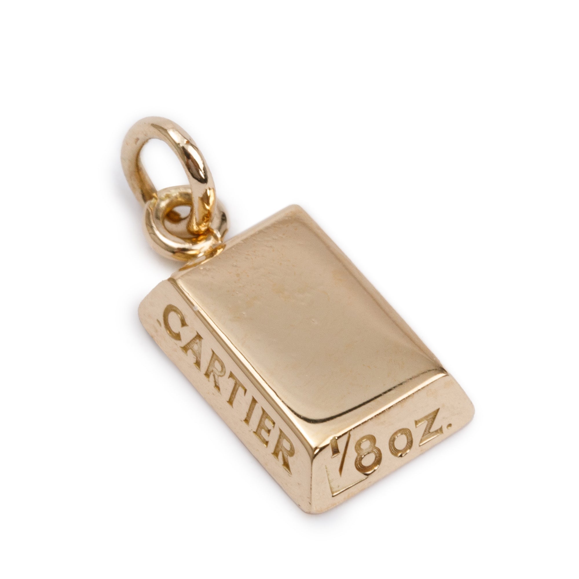 Cartier Vintage 18k Yellow Gold Ingot 1/8 Oz Charm