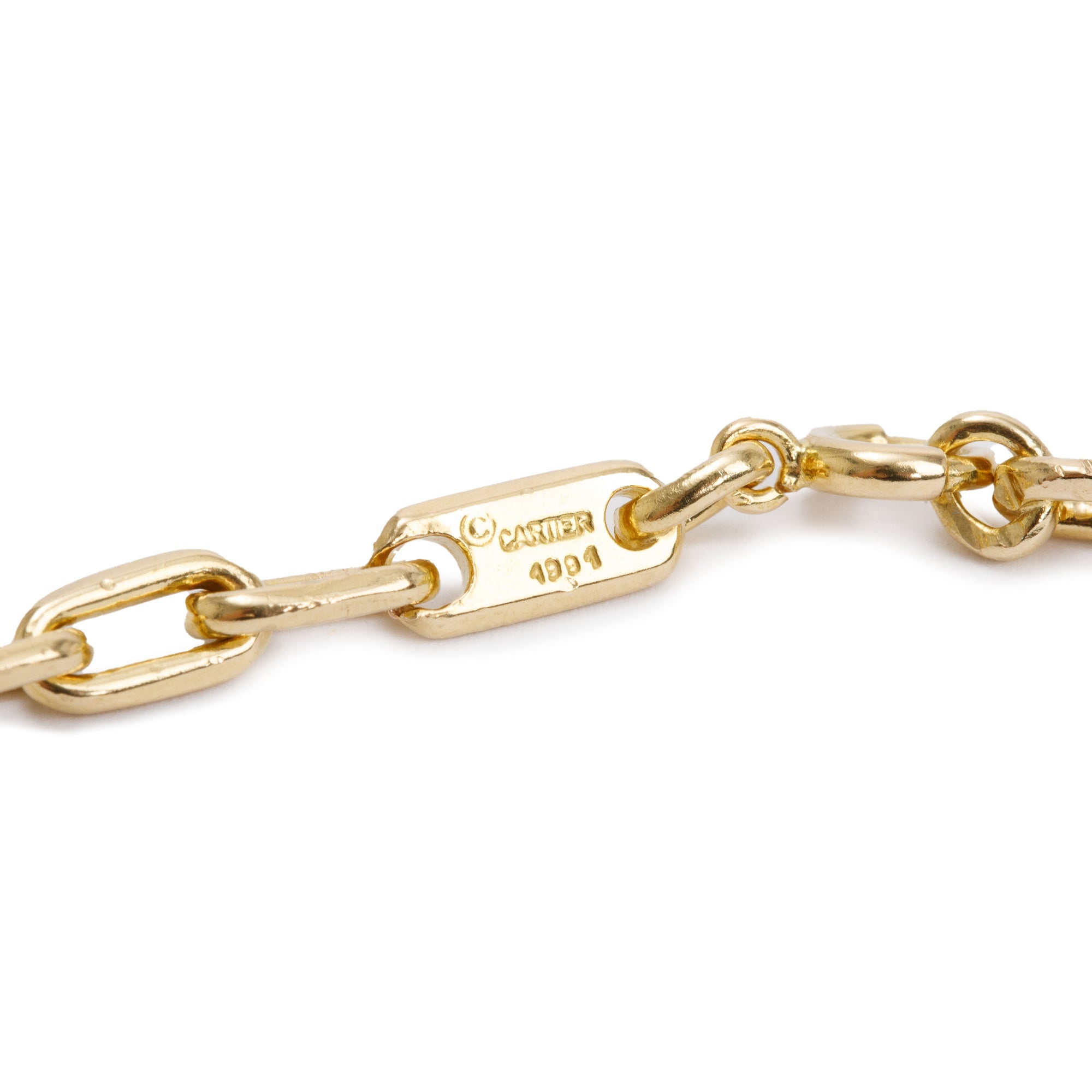 Cartier Vintage 18k Yellow Gold Spartacus Link Chain Necklace w/ Certificate