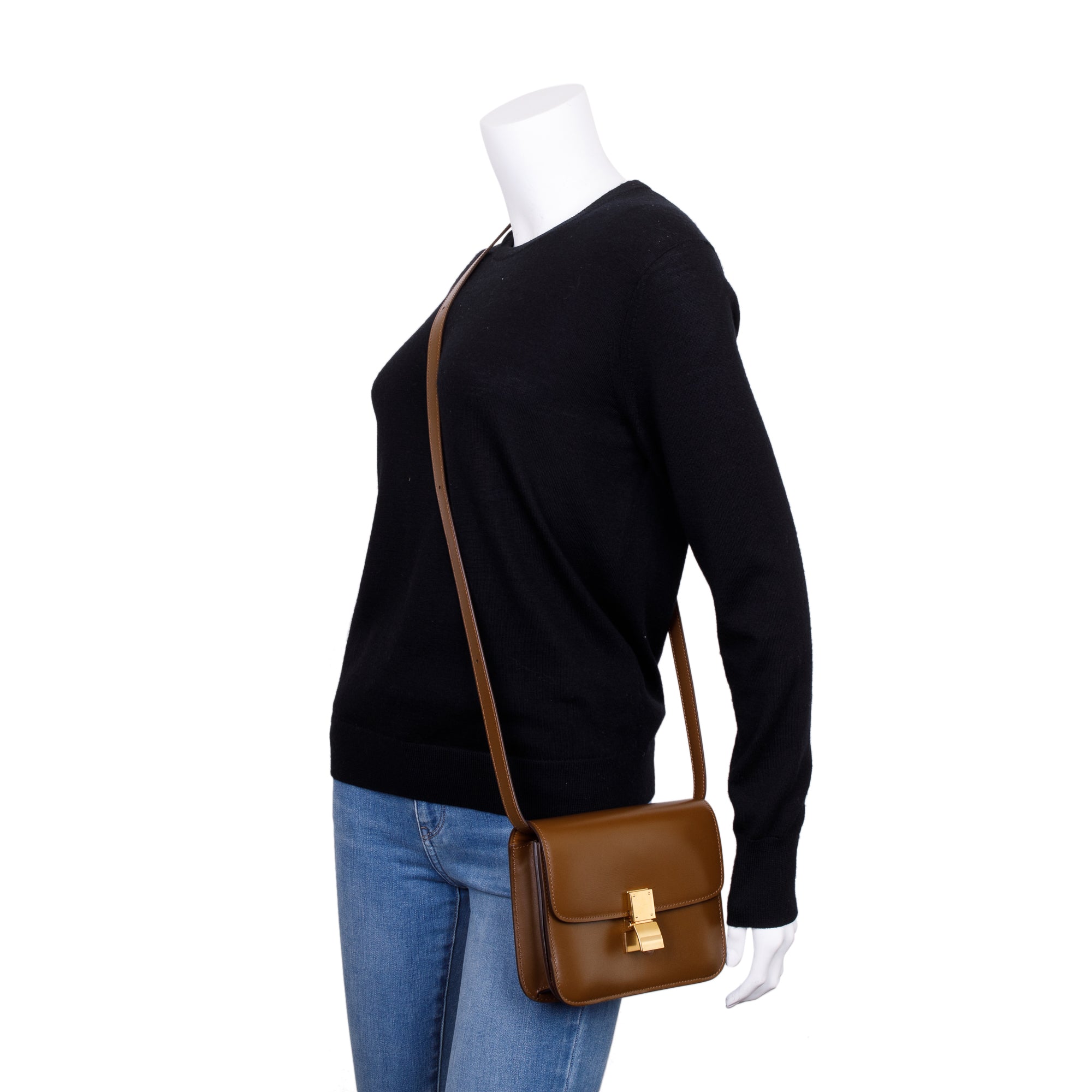 Celine 2020 Camel Smooth Calfskin Small Classic Box Flap Bag