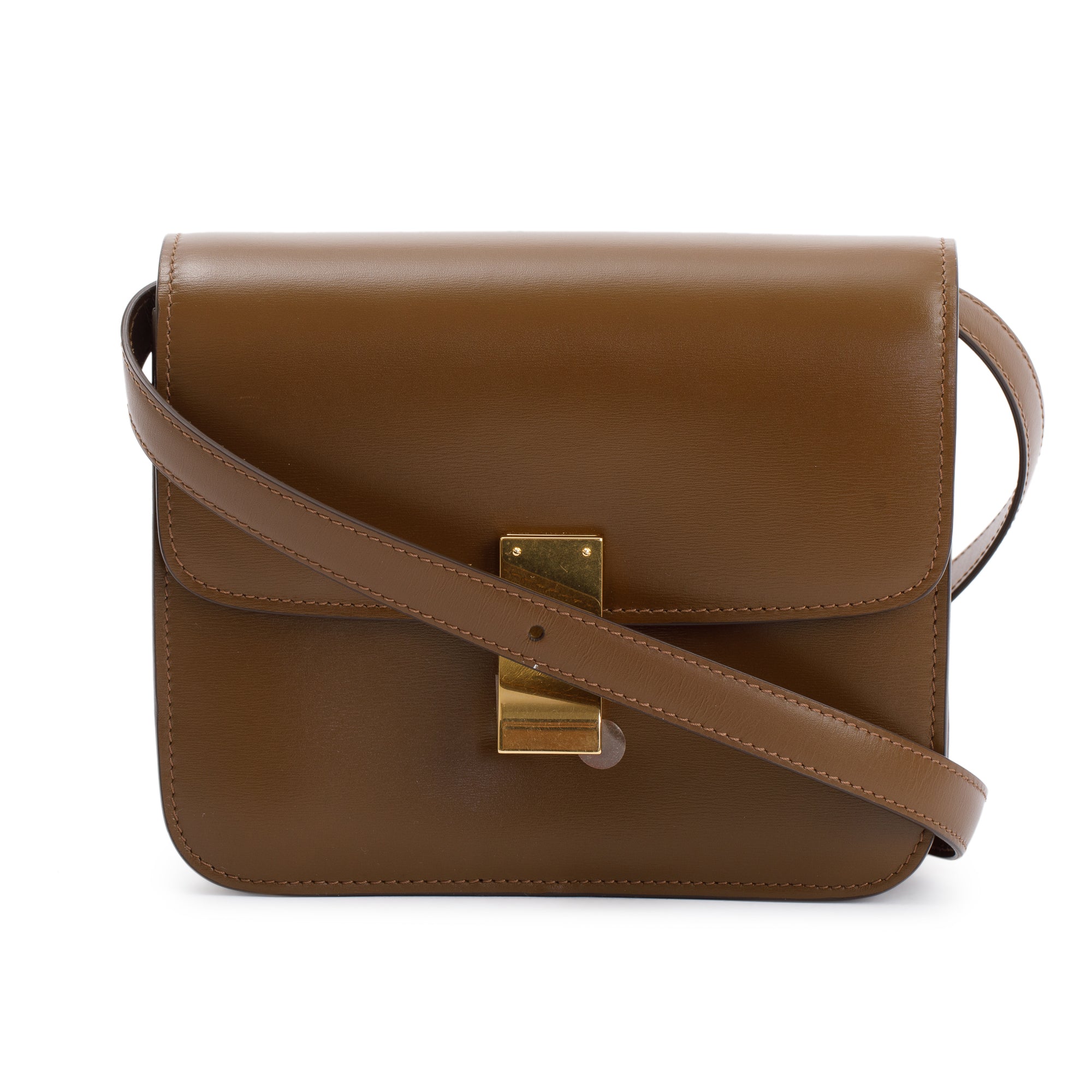 Celine 2020 Camel Smooth Calfskin Small Classic Box Flap Bag