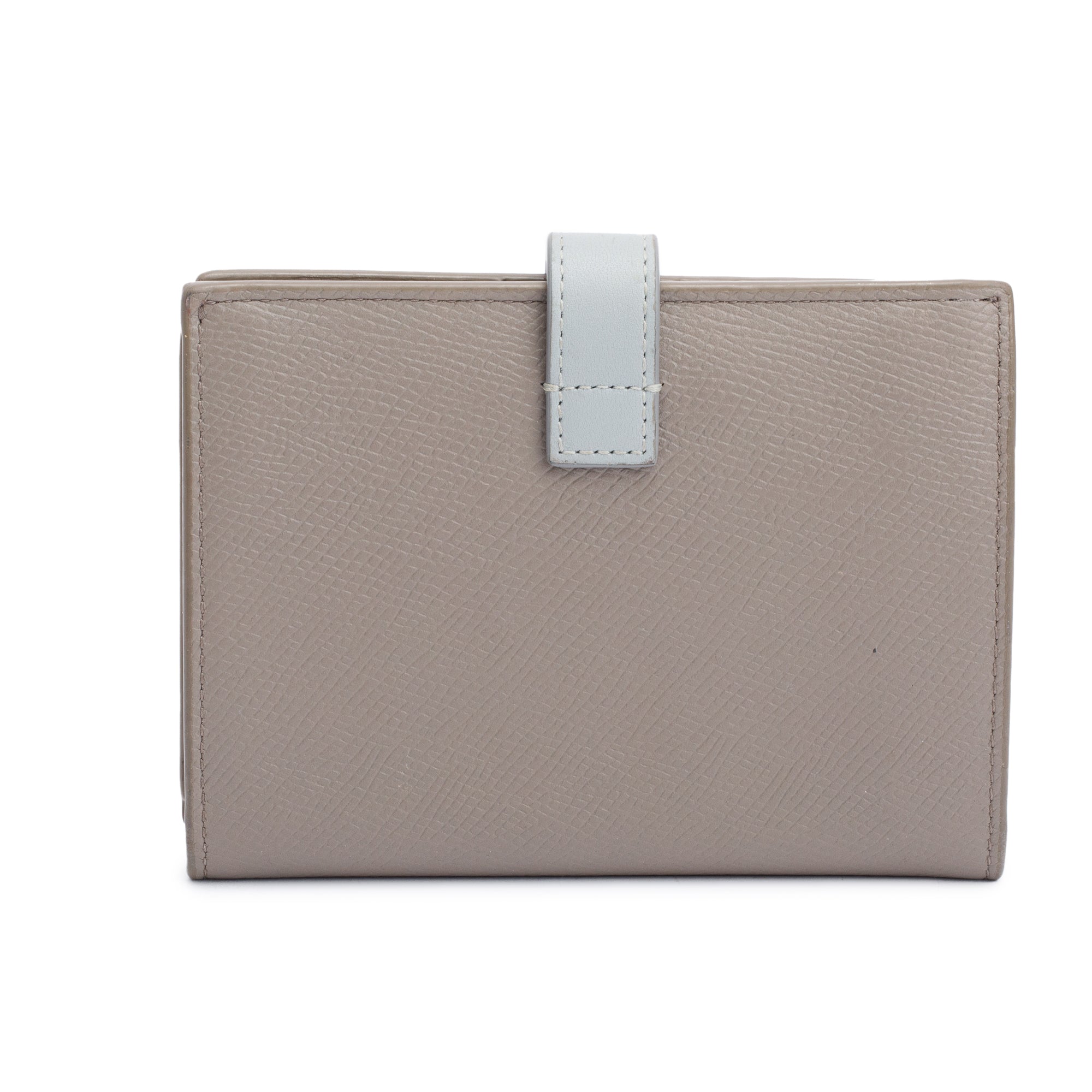 Celine 2020 Grey/Blue Bicolor Calfskin Leather Medium Strap Wallet