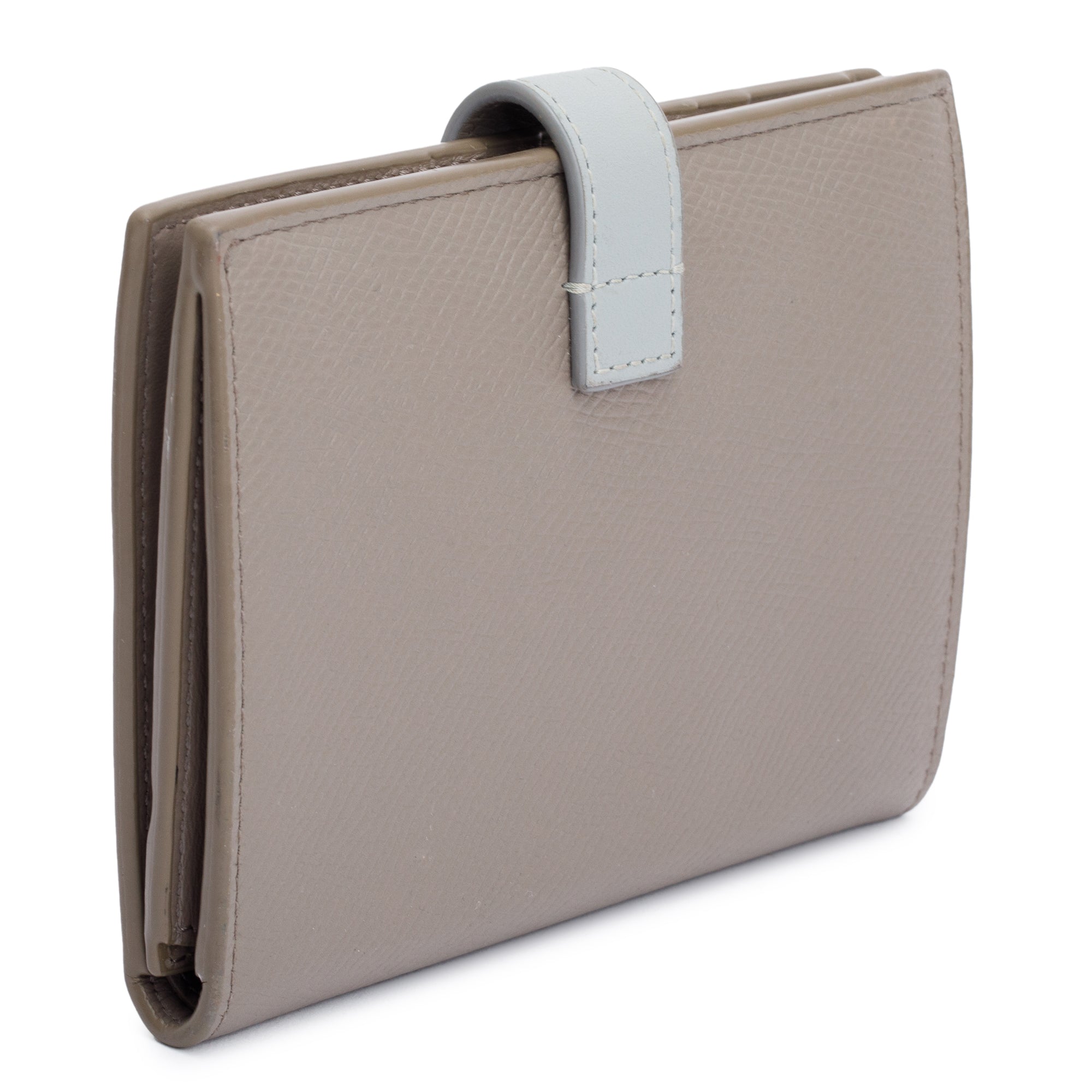 Celine 2020 Grey/Blue Bicolor Calfskin Leather Medium Strap Wallet