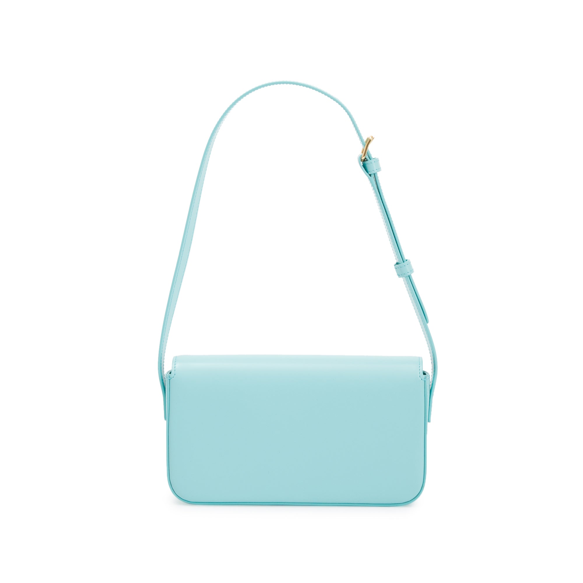 Celine 2021 Blue Smooth Calfskin Leather Triomphe Claude Shoulder Bag