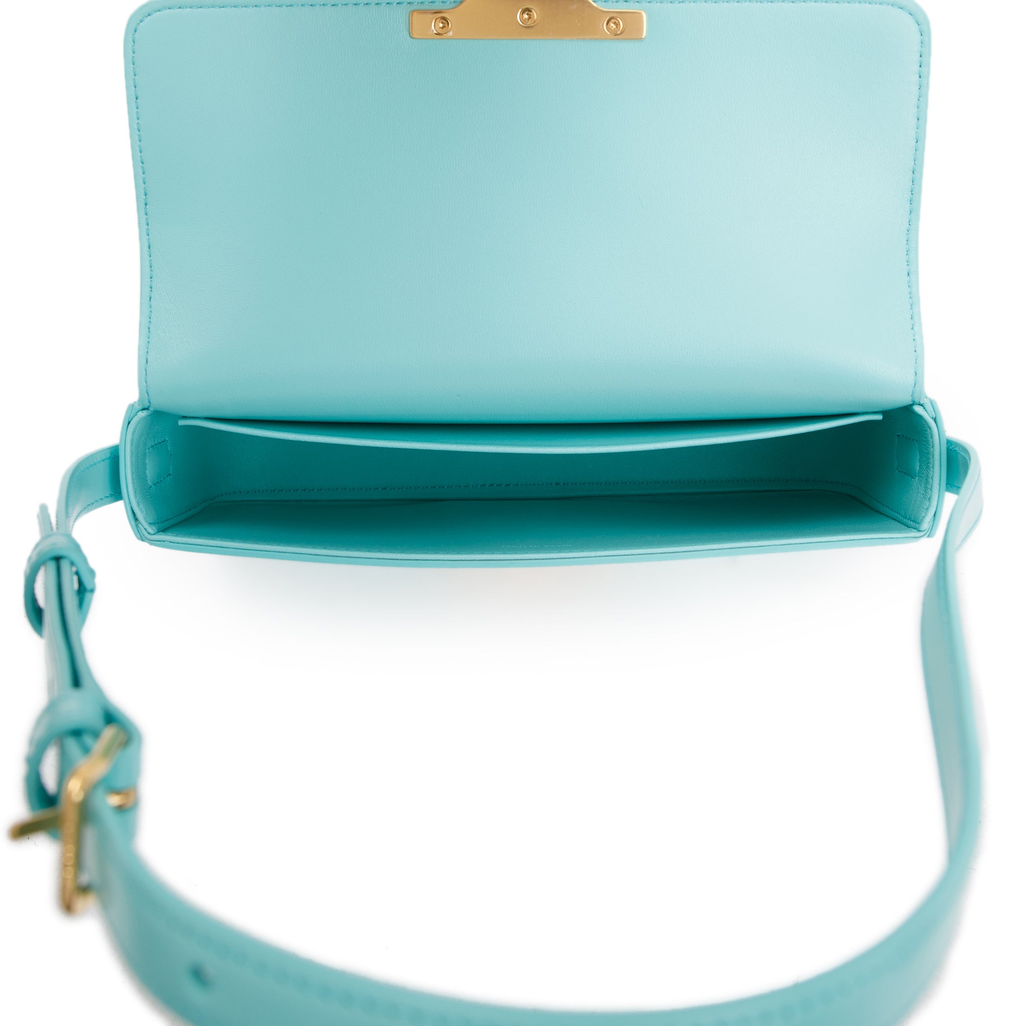 Celine 2021 Blue Smooth Calfskin Leather Triomphe Claude Shoulder Bag