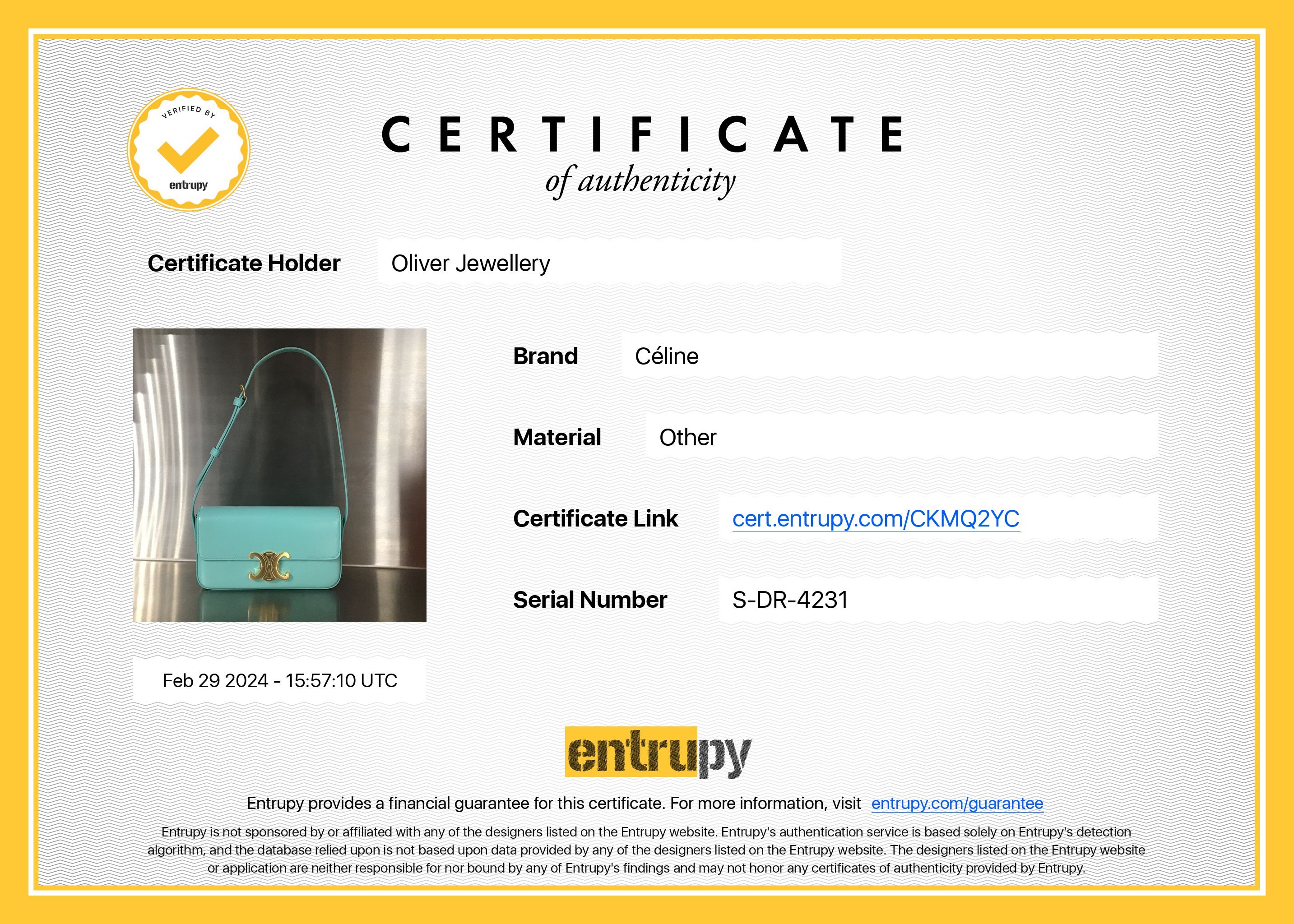 Celine 2021 Blue Smooth Calfskin Leather Triomphe Claude Shoulder Bag