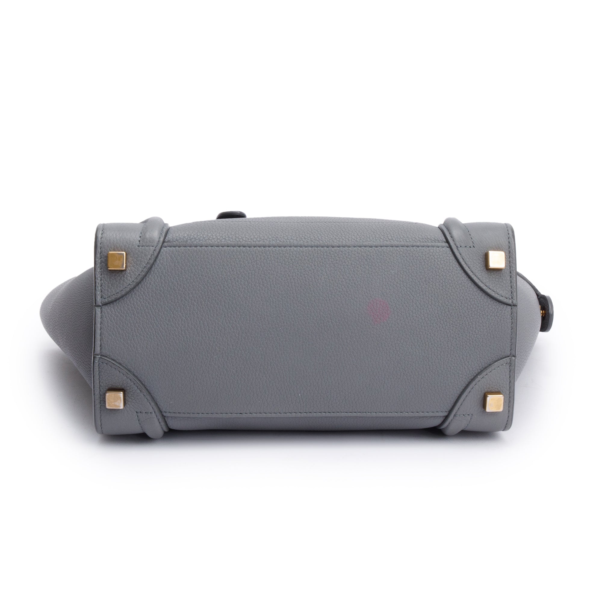 Celine 2021 Grey Calfskin Leather Micro Luggage Tote