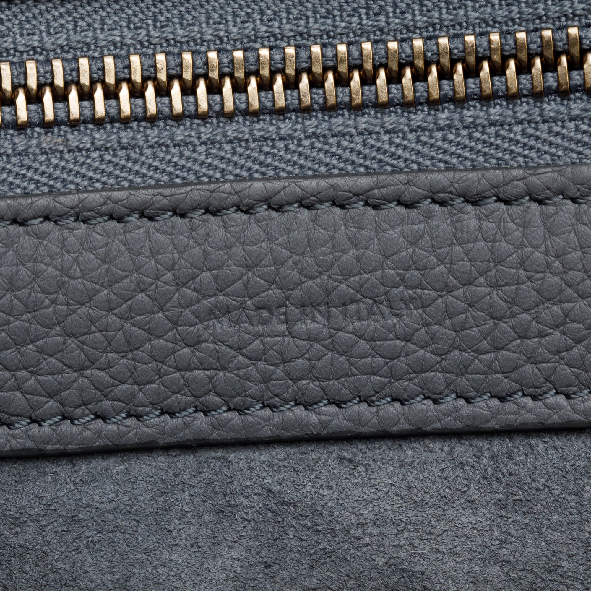 Celine 2021 Grey Calfskin Leather Micro Luggage Tote