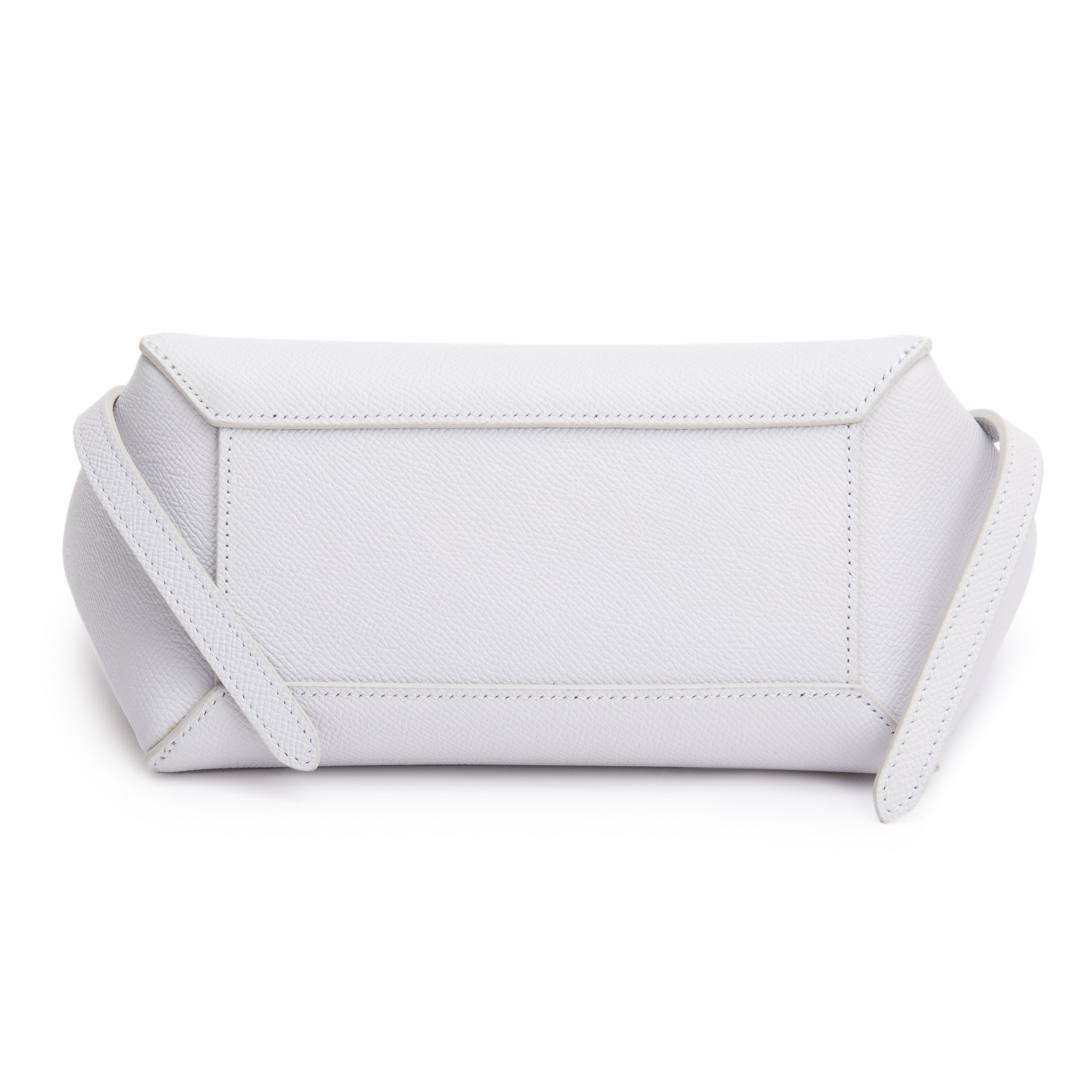 Celine 2021 Grey Grained Calfskin Leather Nano Belt Bag w/ Strap