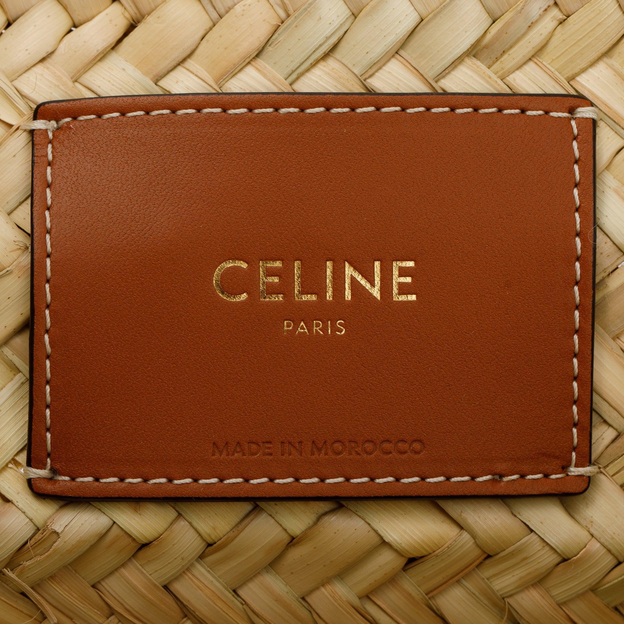 Celine 2021 Neutral Raffia Large Triomphe Panier Tote