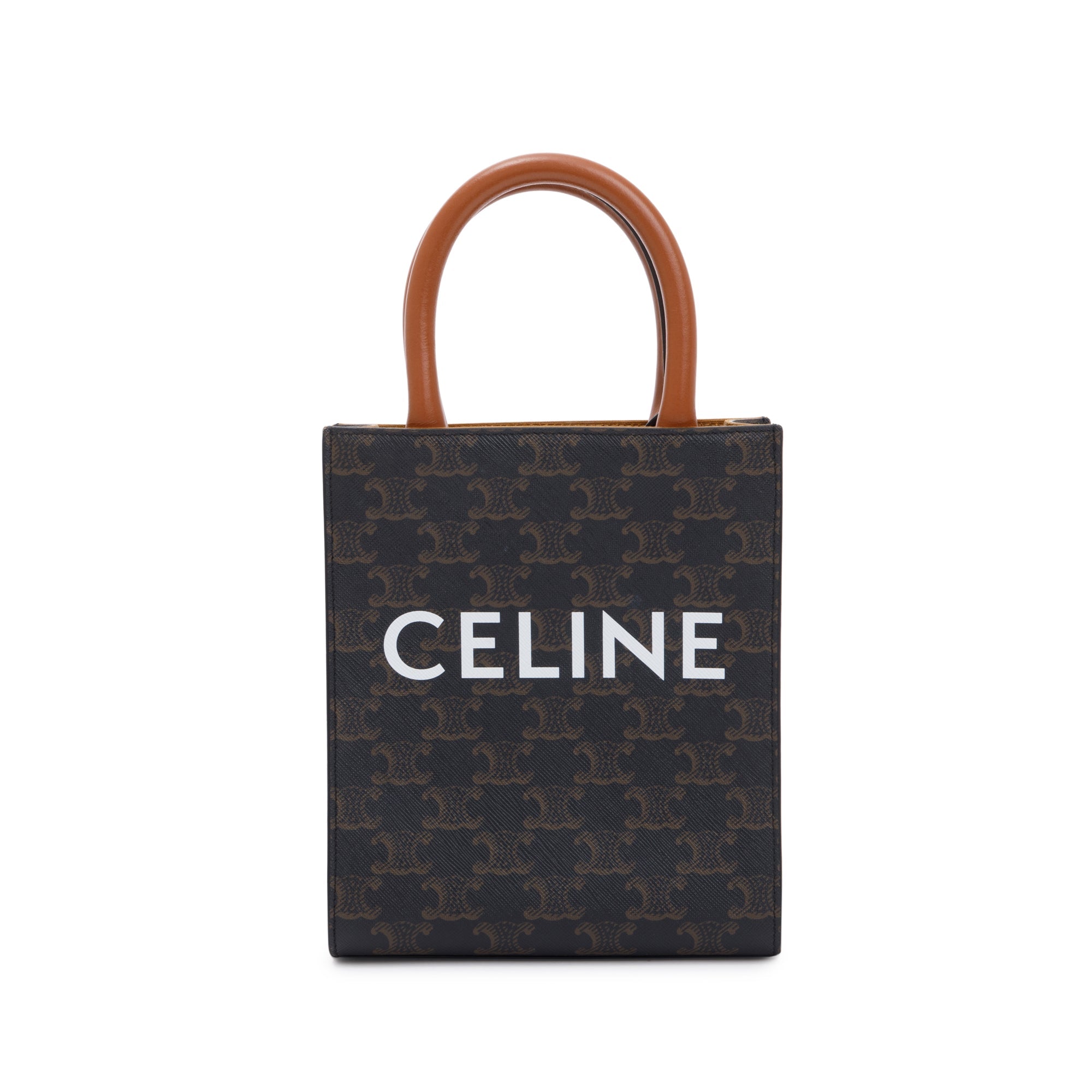 Celine 2021 Triomphe Canvas Mini Vertical Cabas Tote w/ Strap