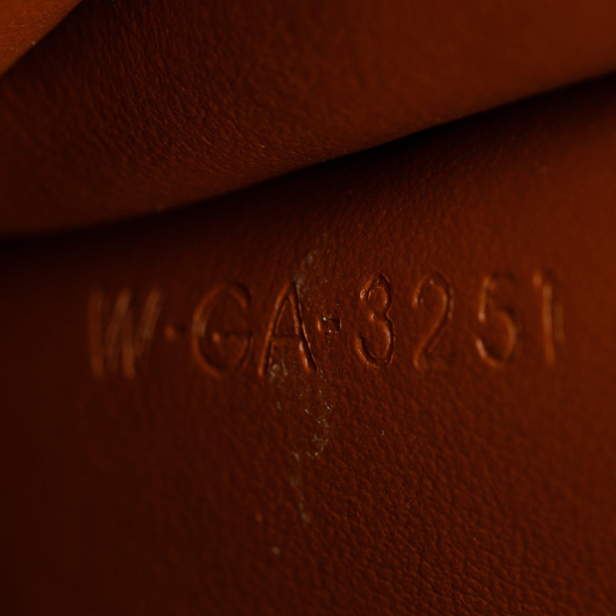 Celine 2021 White Triomphe Canvas & Tan Lambskin Leather Flap Phone Pouch